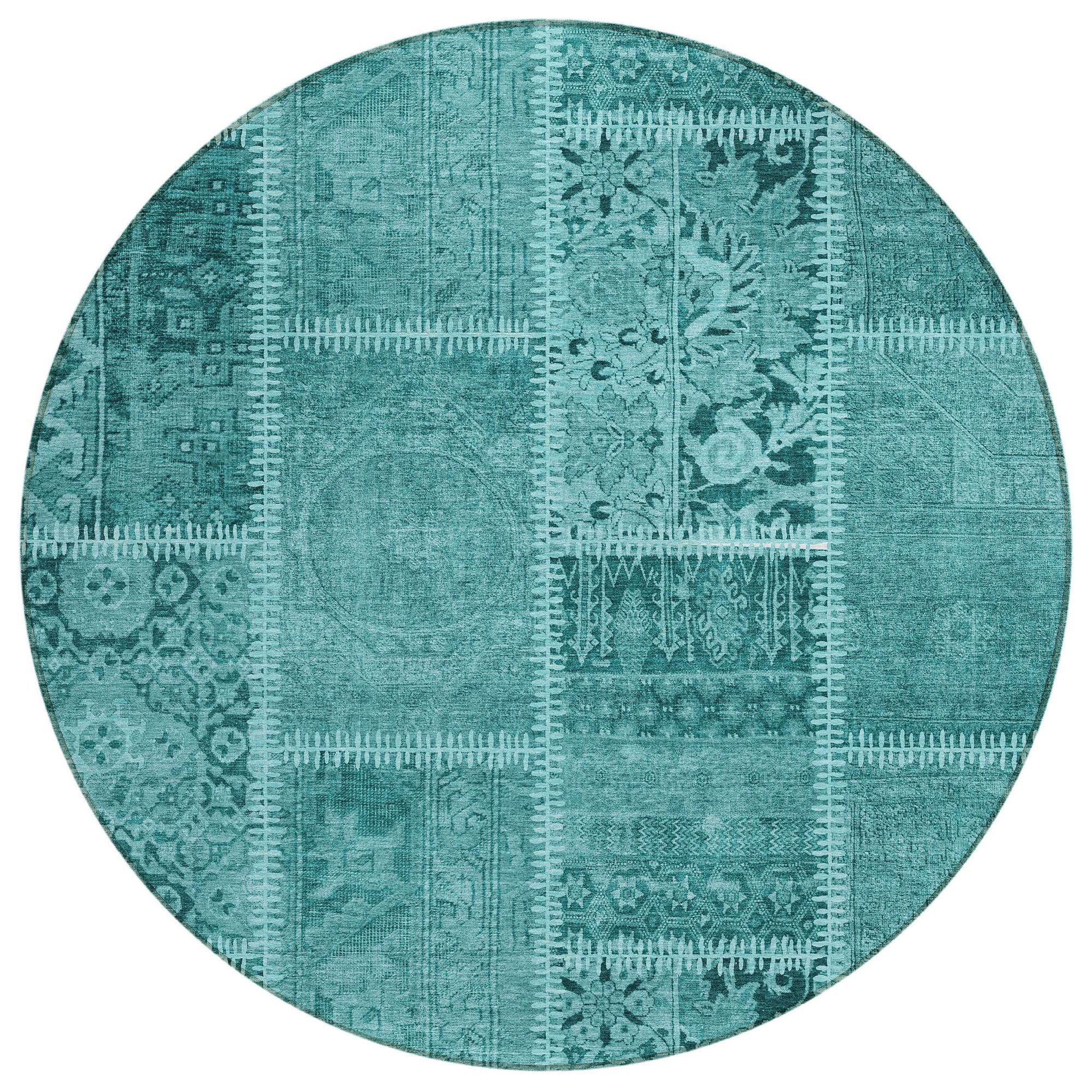 Machine Made ACN635 Turquoise Teal Rugs #color_turquoise teal