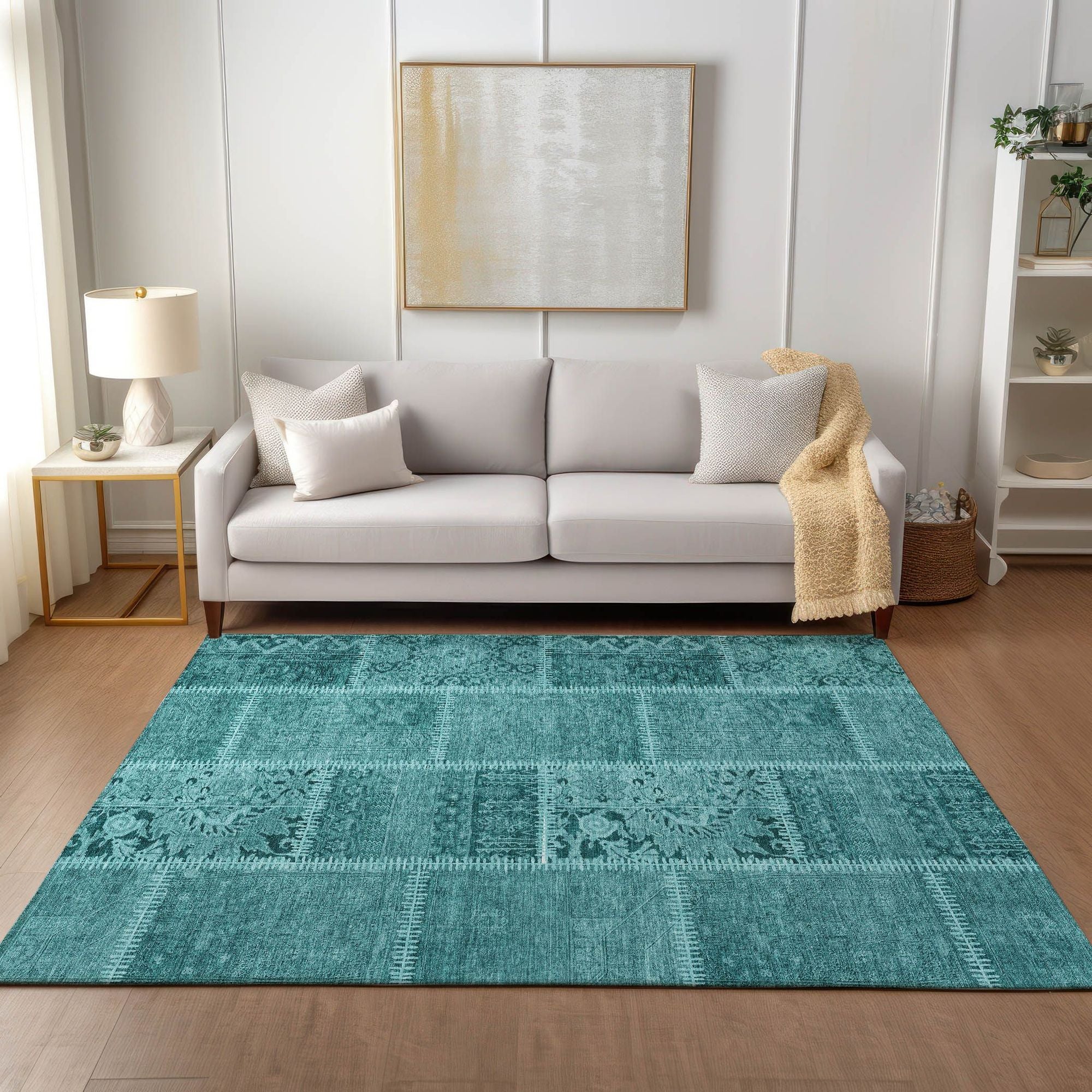 Machine Made ACN635 Turquoise Teal Rugs #color_turquoise teal