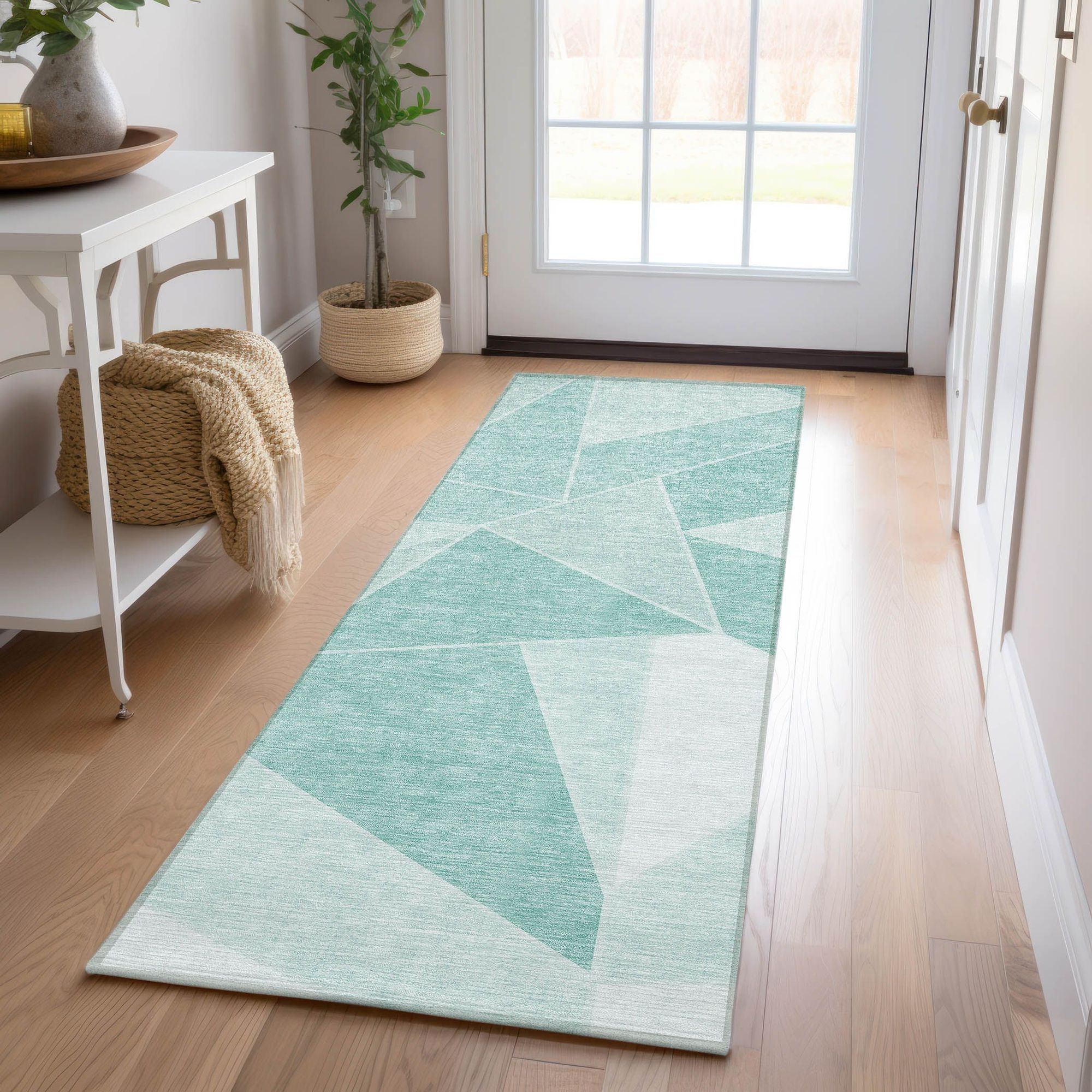 Machine Made ACN636 Teal  Rugs #color_teal 