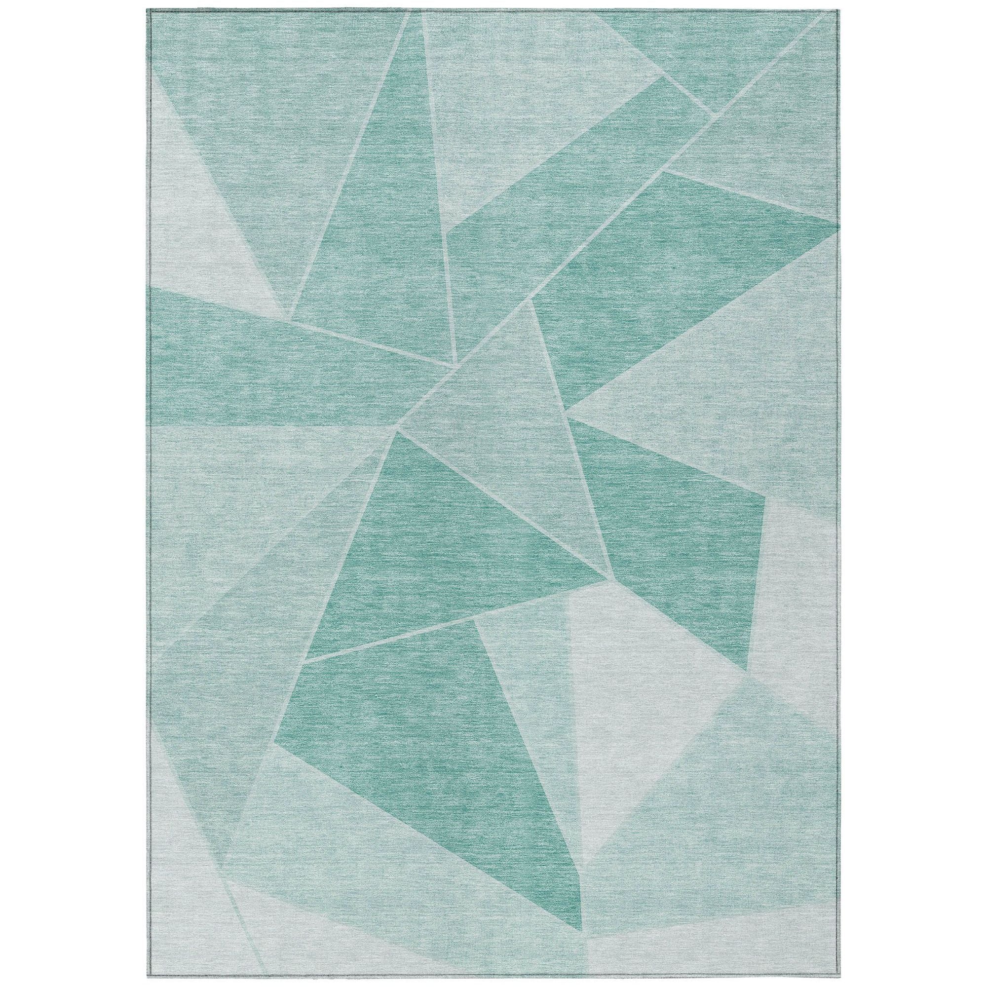 Machine Made ACN636 Teal  Rugs #color_teal 