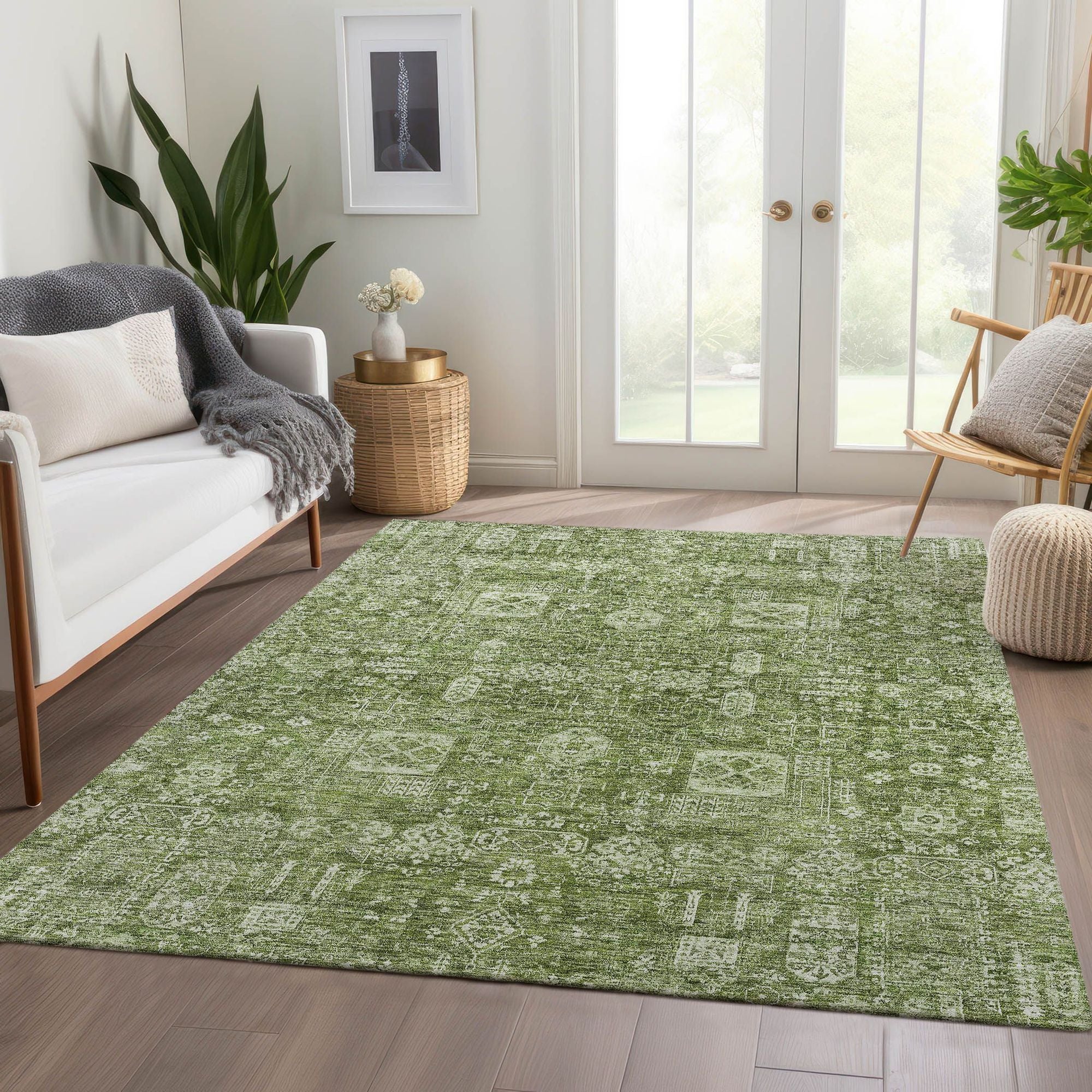 Machine Made ACN637 Aloe Green Rugs #color_aloe green