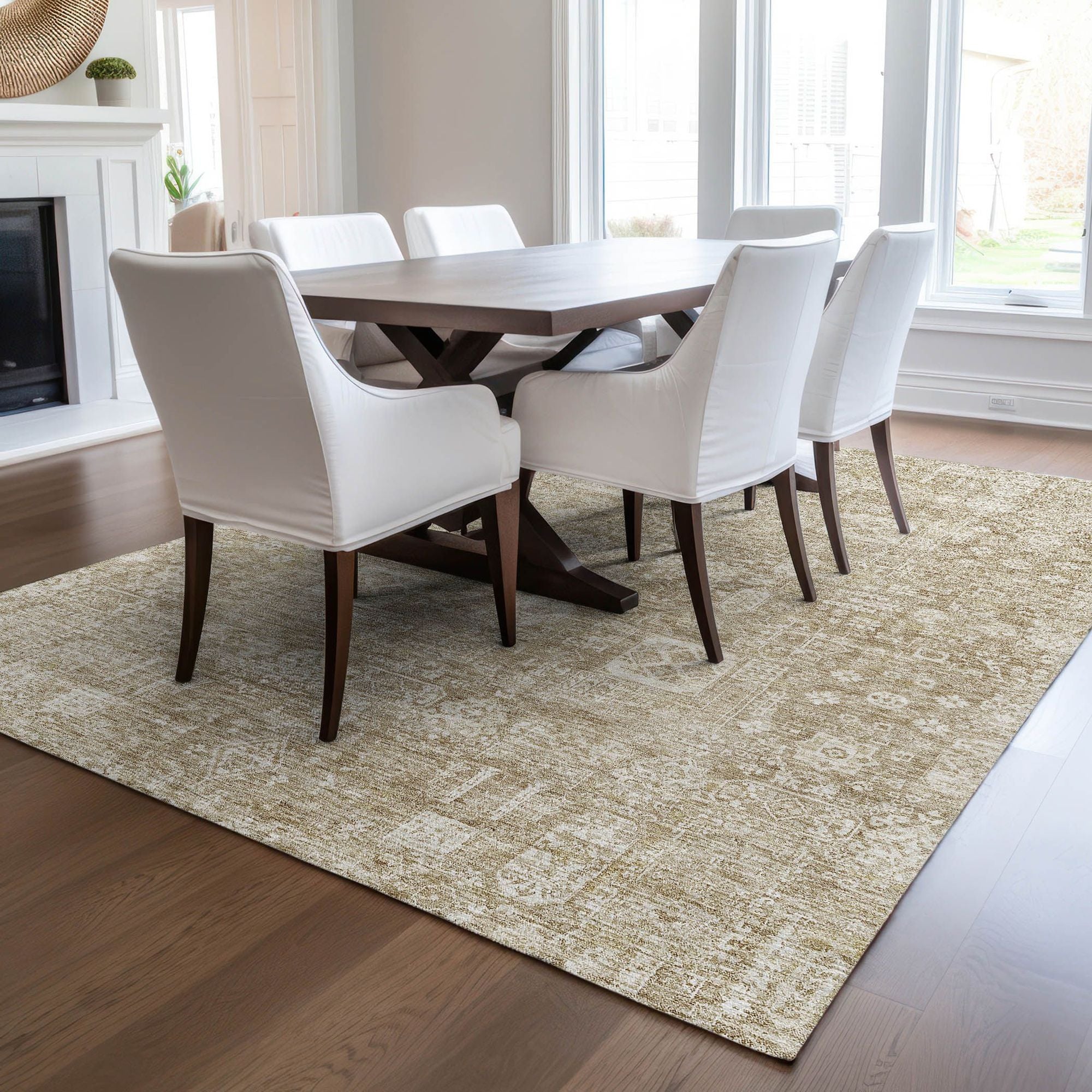 Machine Made ACN637 Beige Brown Rugs #color_beige brown