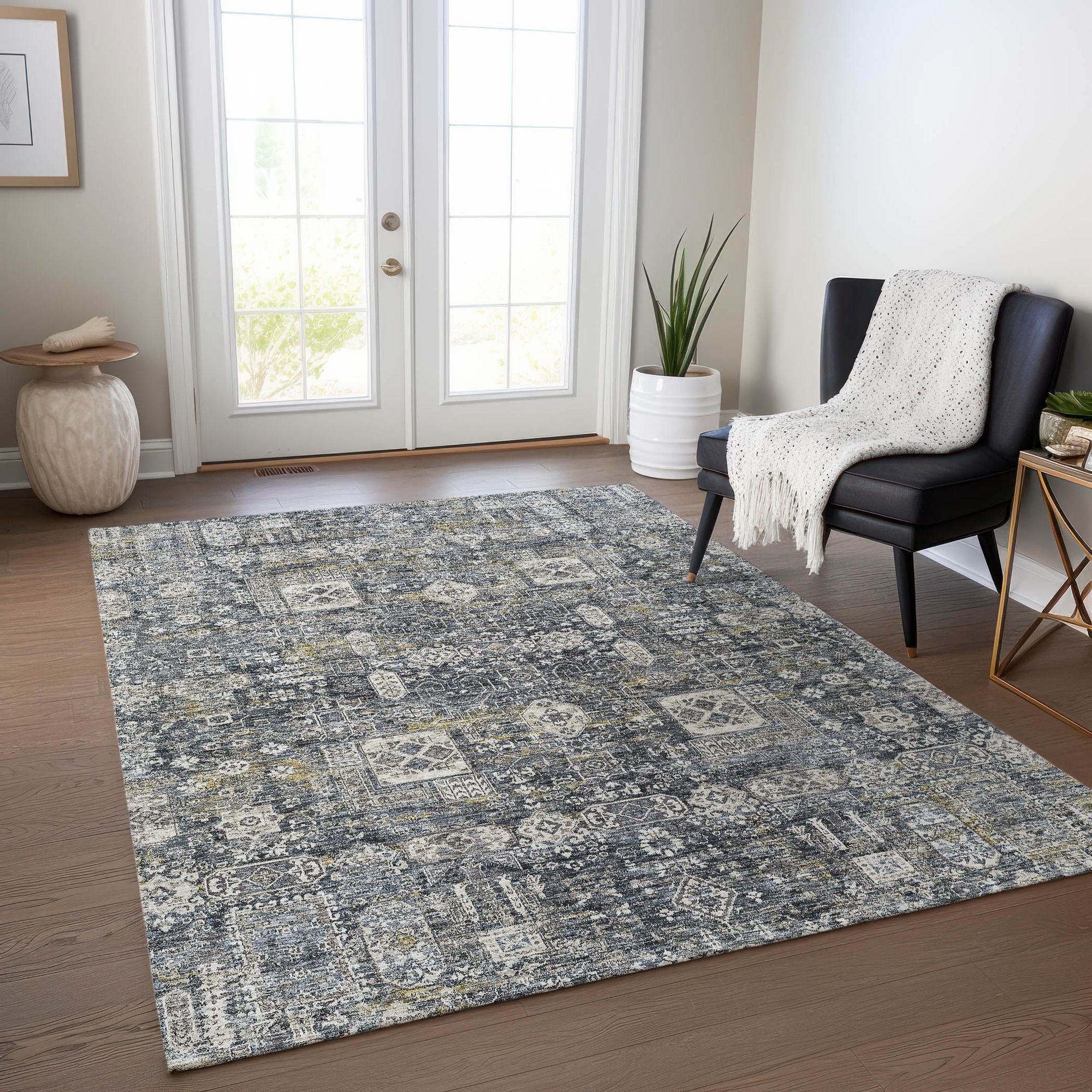 Machine Made ACN637 Charcoal Gray Rugs #color_charcoal gray