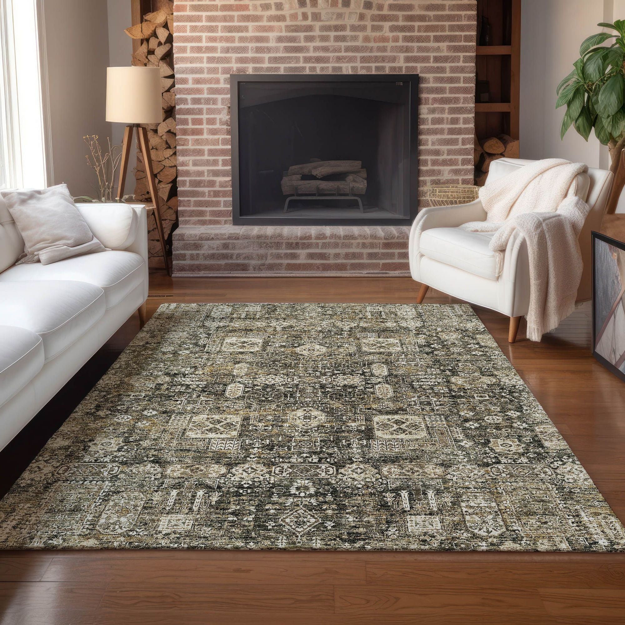 Machine Made ACN637 Coffee Brown Rugs #color_coffee brown