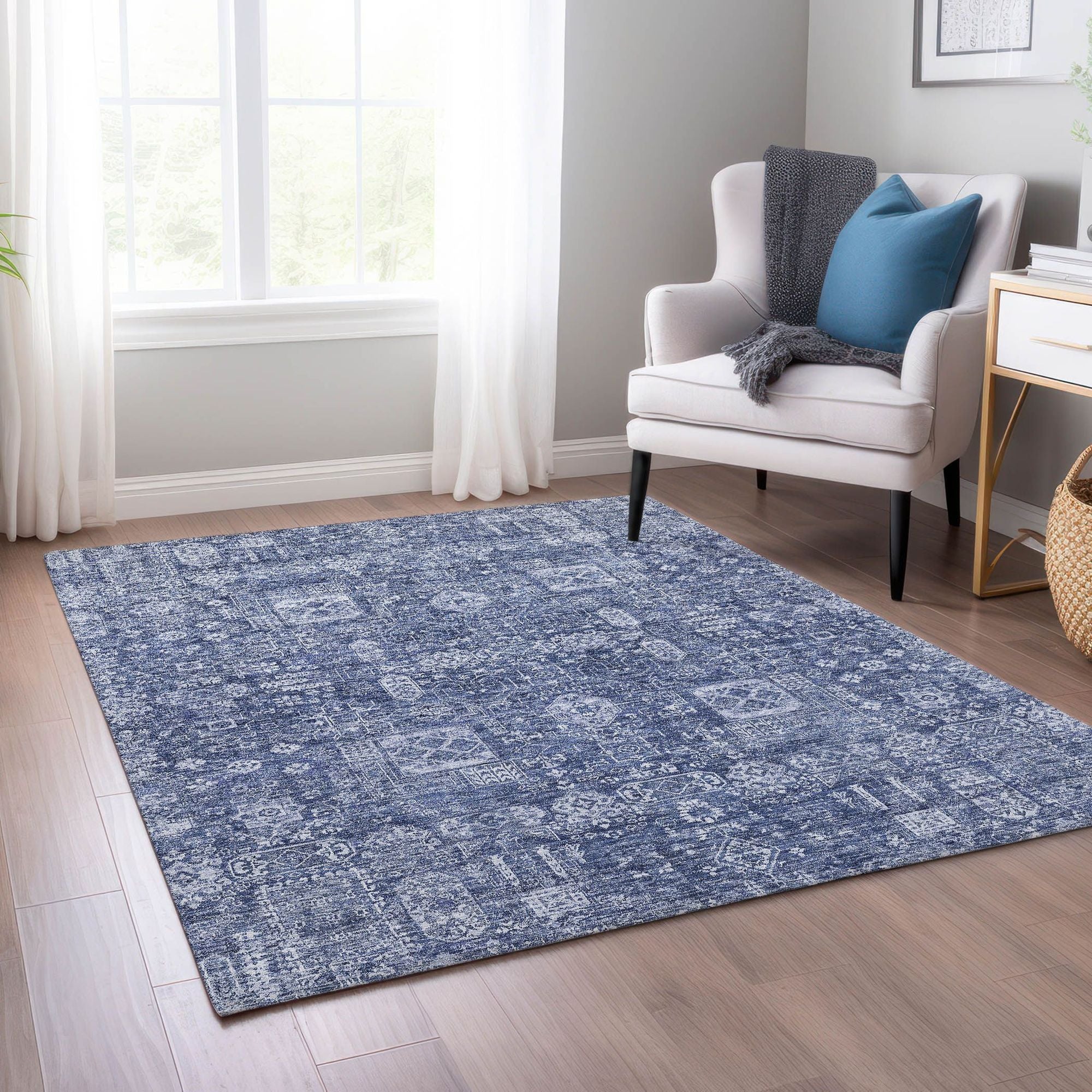 Machine Made ACN637 Navy Blue Rugs #color_navy blue