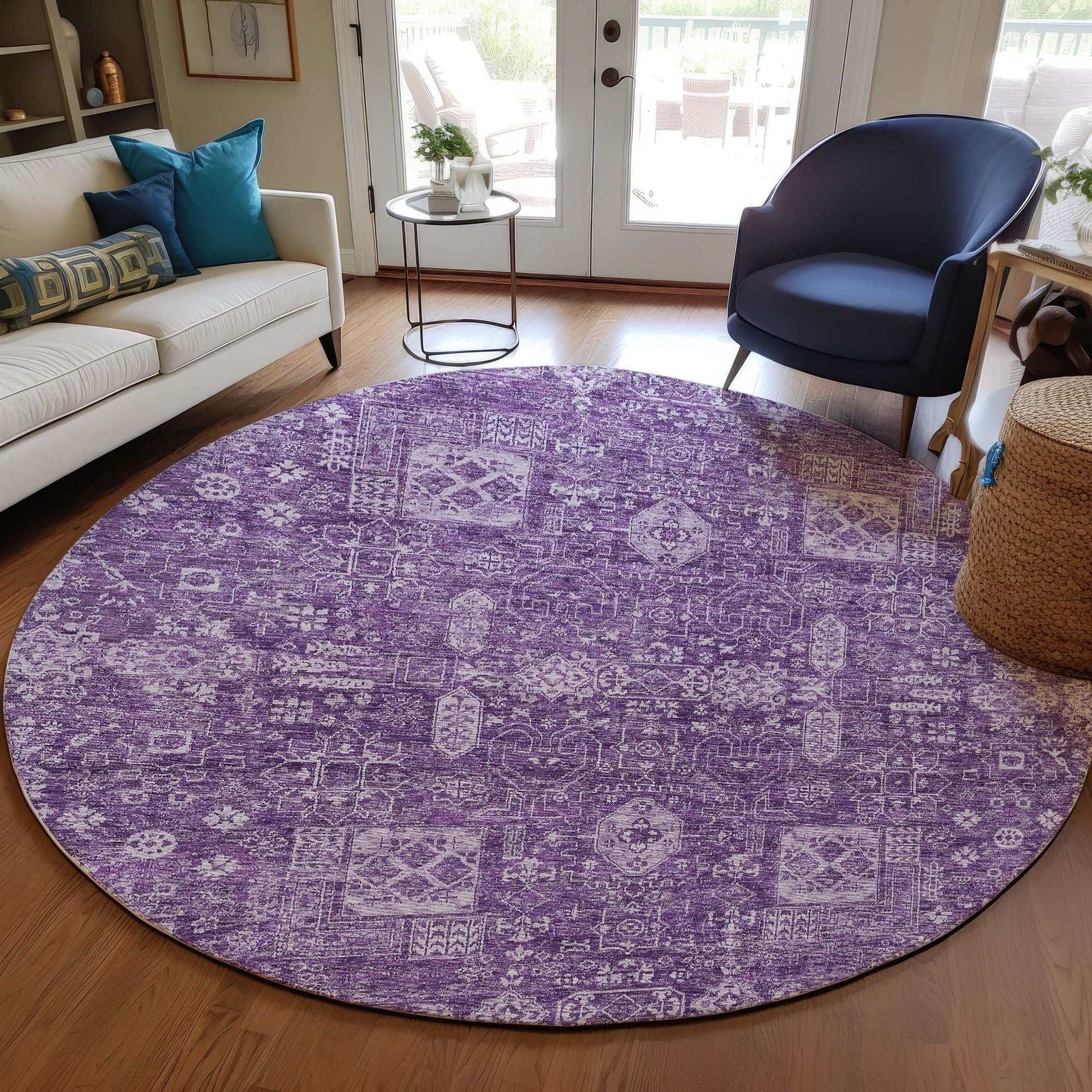 Machine Made ACN637 Purple  Rugs #color_purple 