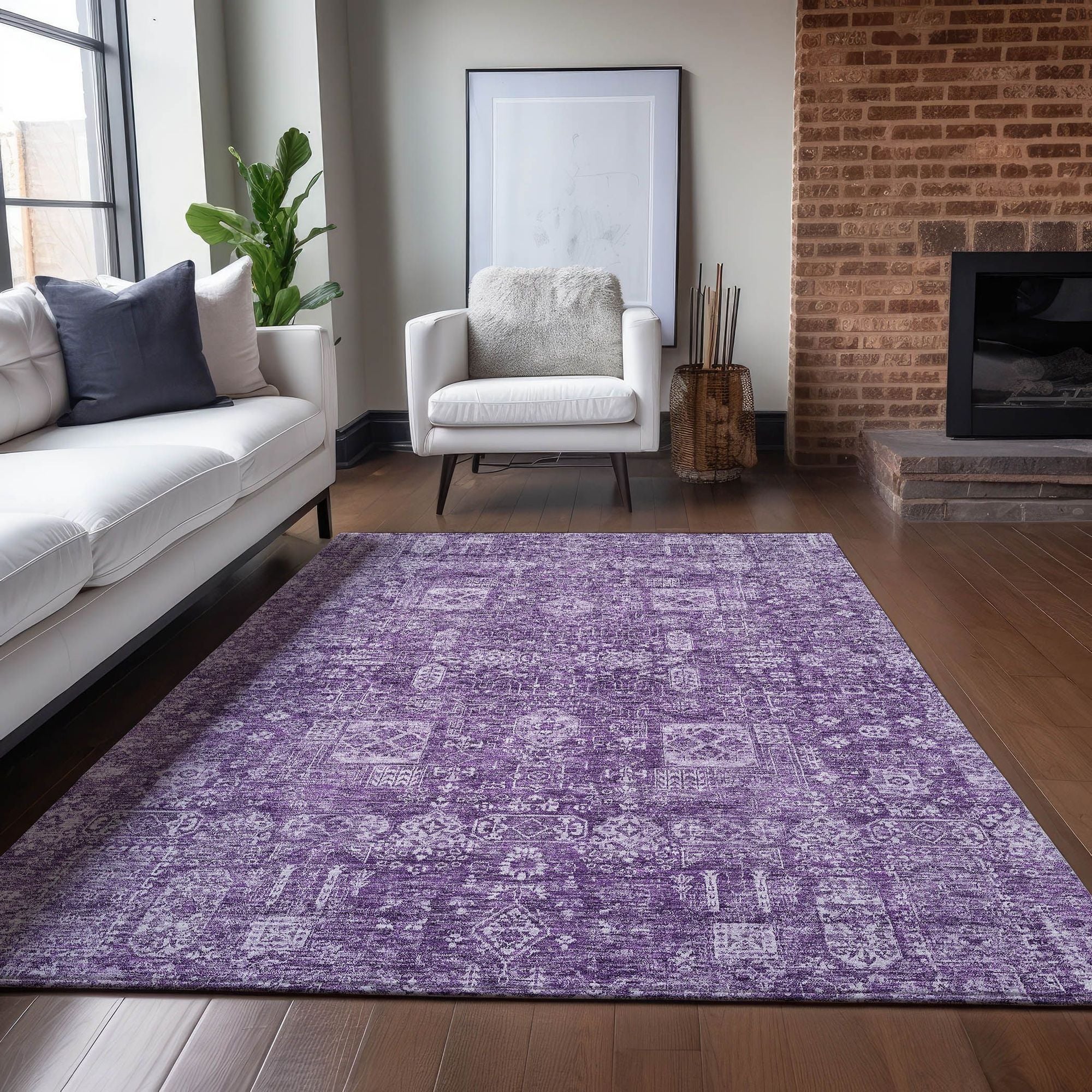 Machine Made ACN637 Purple  Rugs #color_purple 