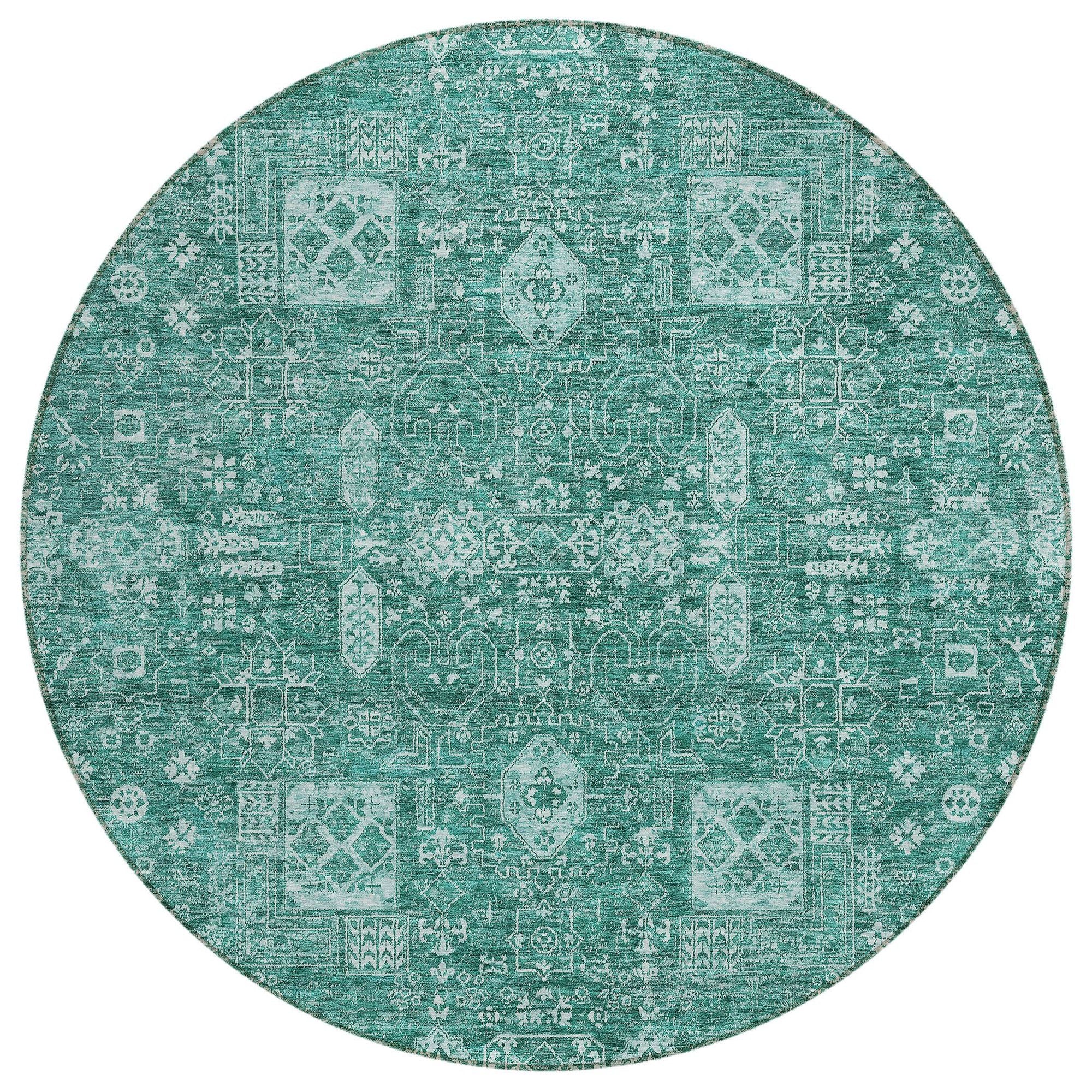 Machine Made ACN637 Teal  Rugs #color_teal 