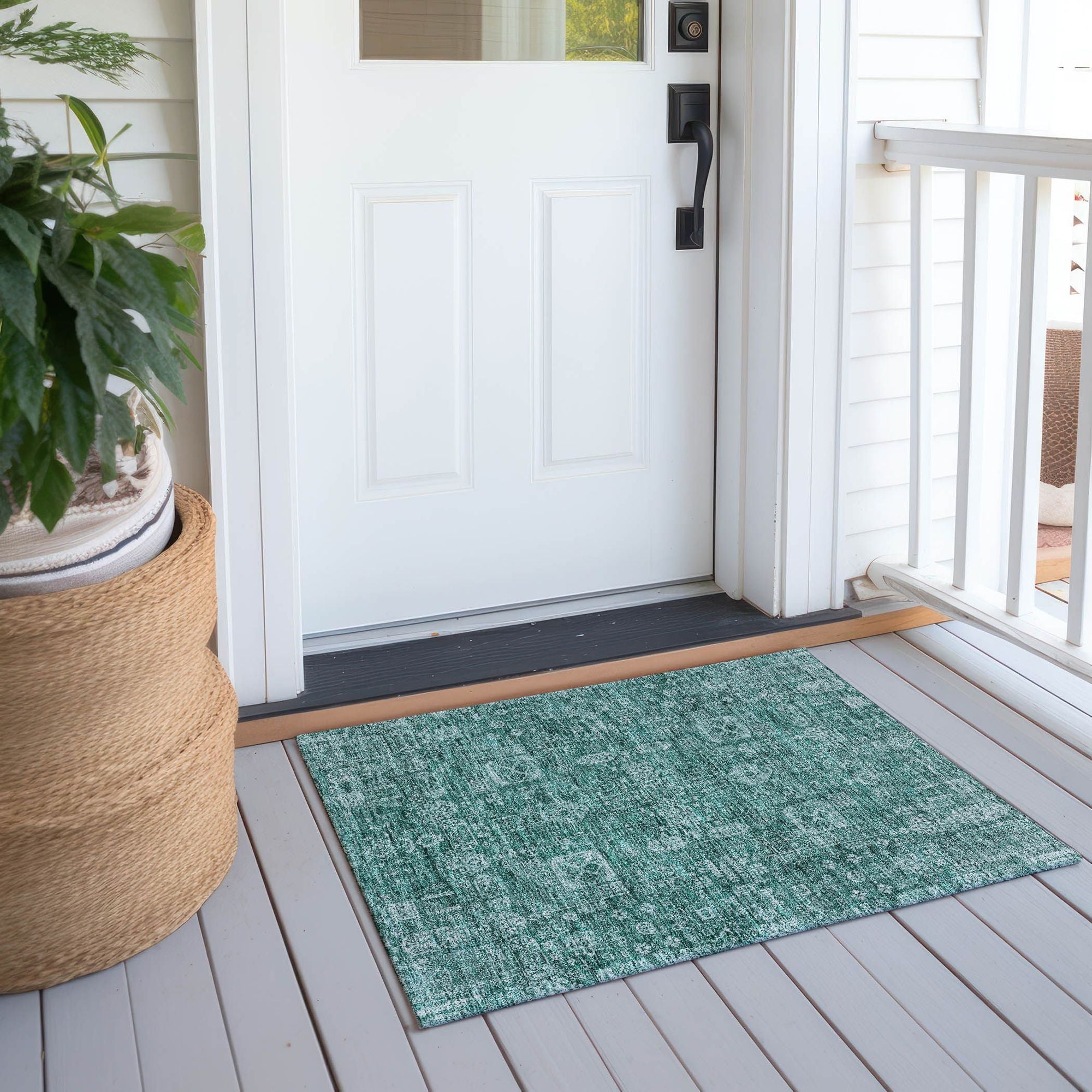 Machine Made ACN637 Teal  Rugs #color_teal 