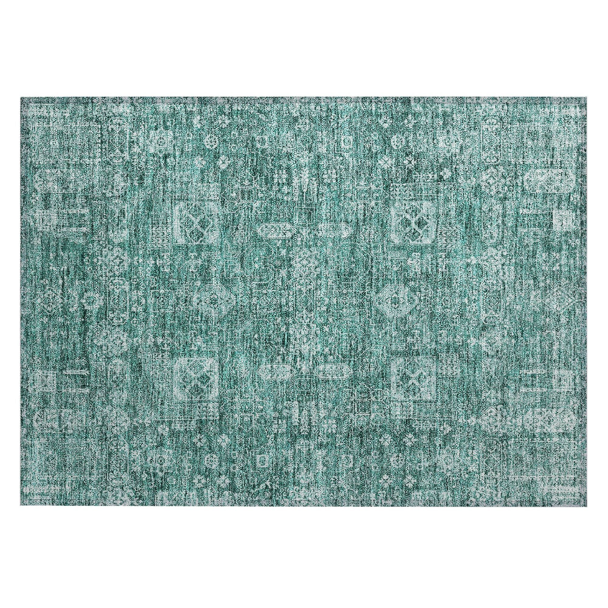 Machine Made ACN637 Teal  Rugs #color_teal 