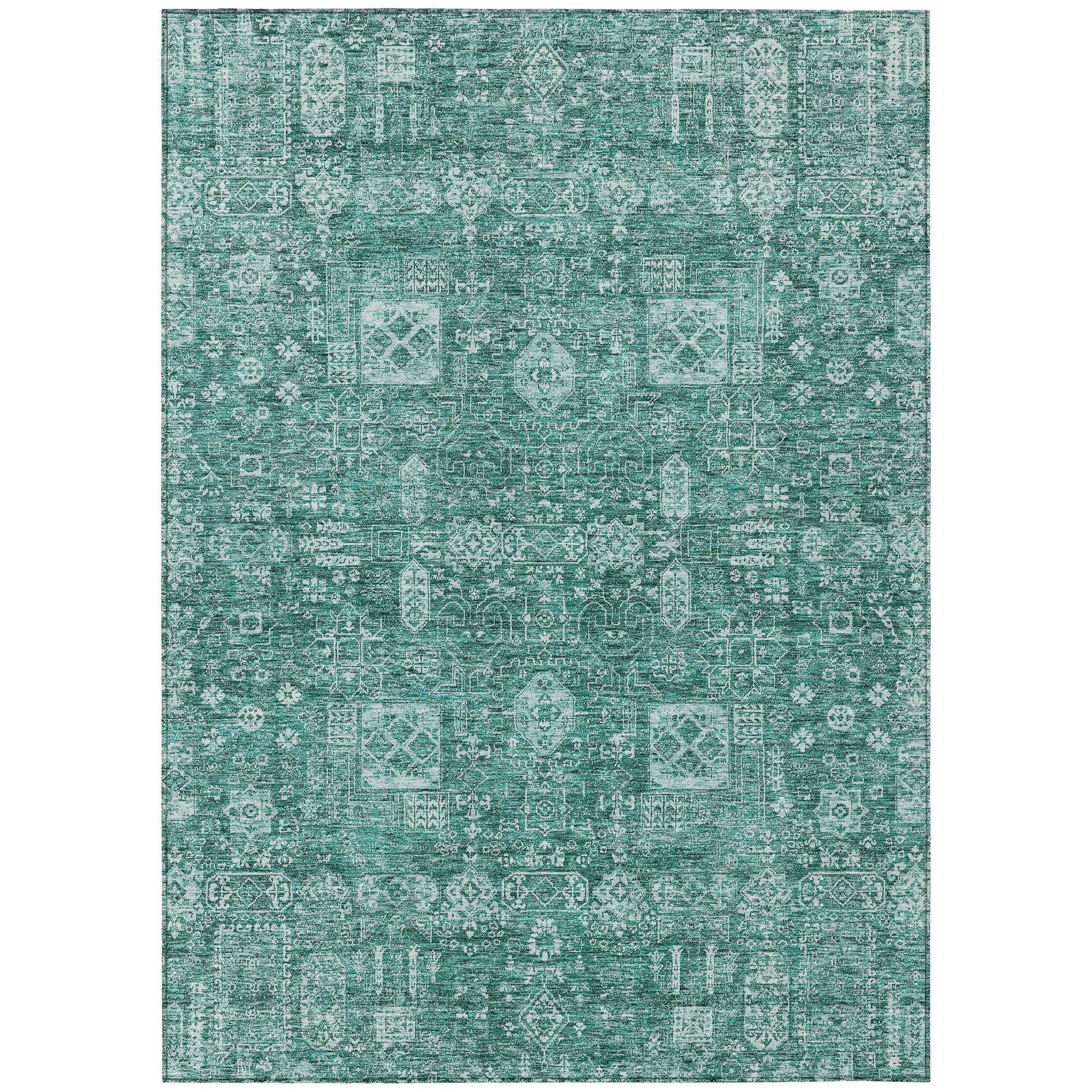 Machine Made ACN637 Teal  Rugs #color_teal 