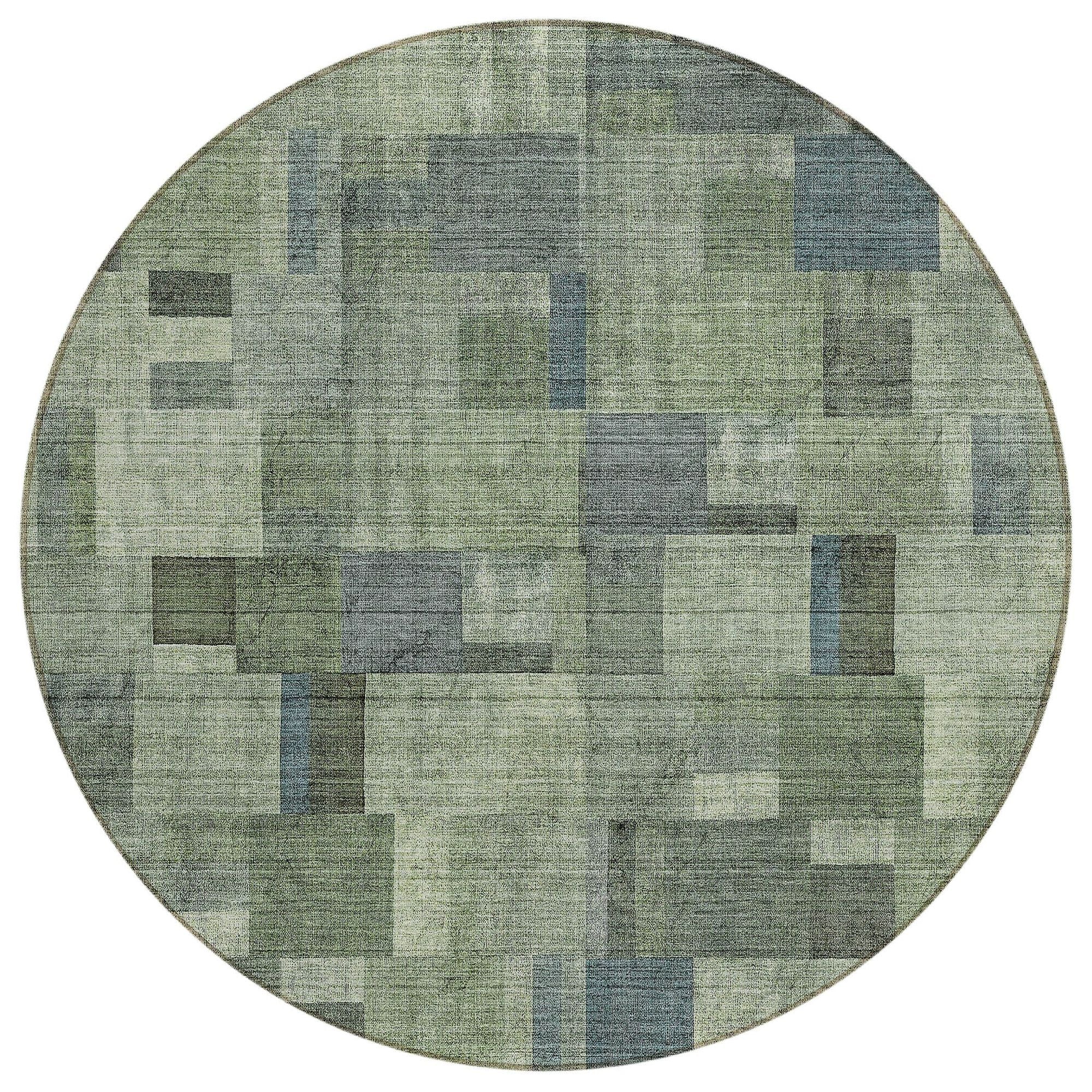 Machine Made ACN639 Green  Rugs #color_green 