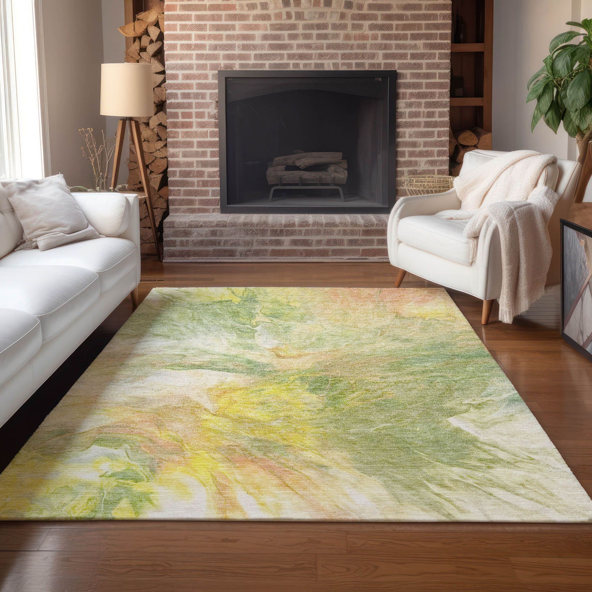 Machine Made ACN641 Green  Rugs #color_green 