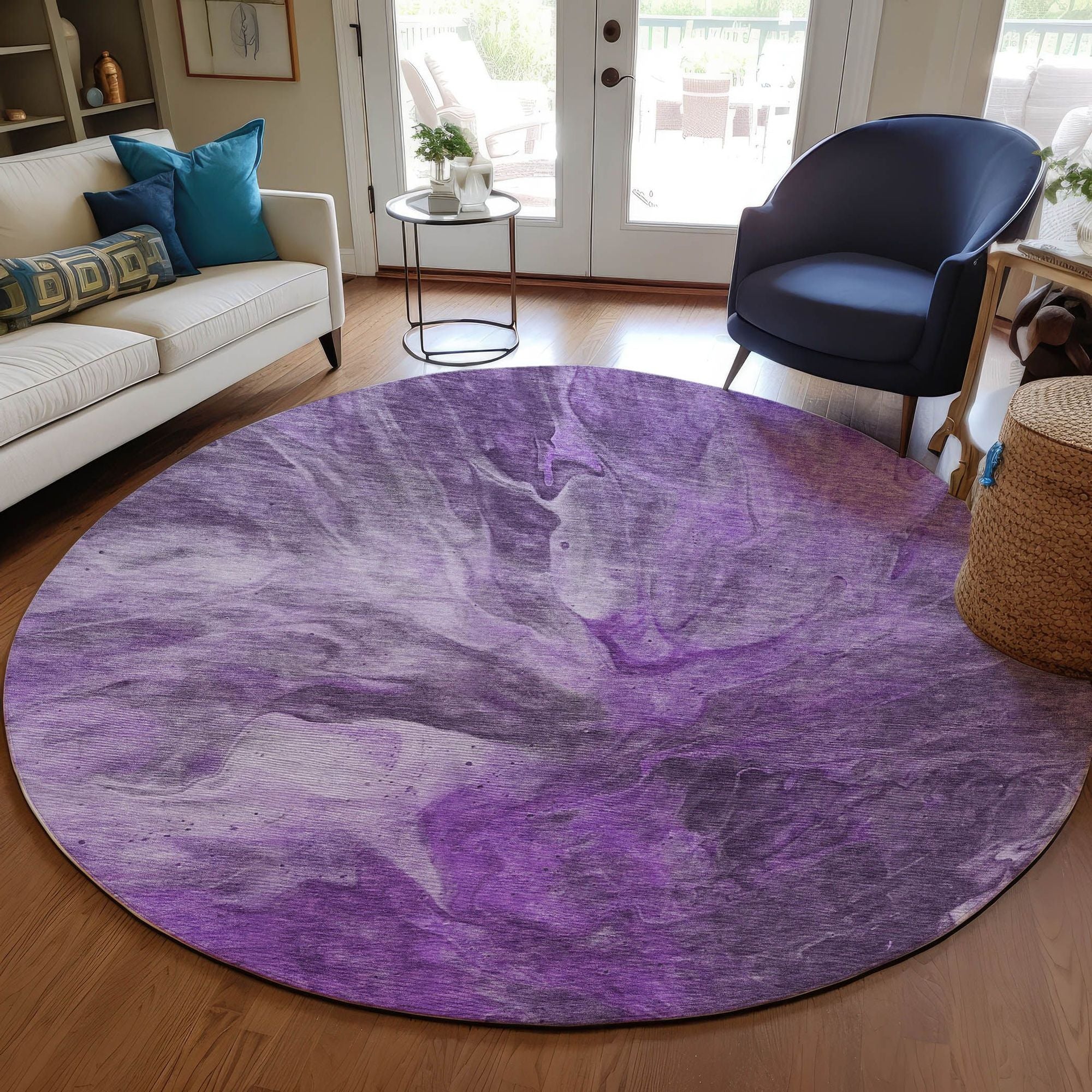 Machine Made ACN641 Purple  Rugs #color_purple 