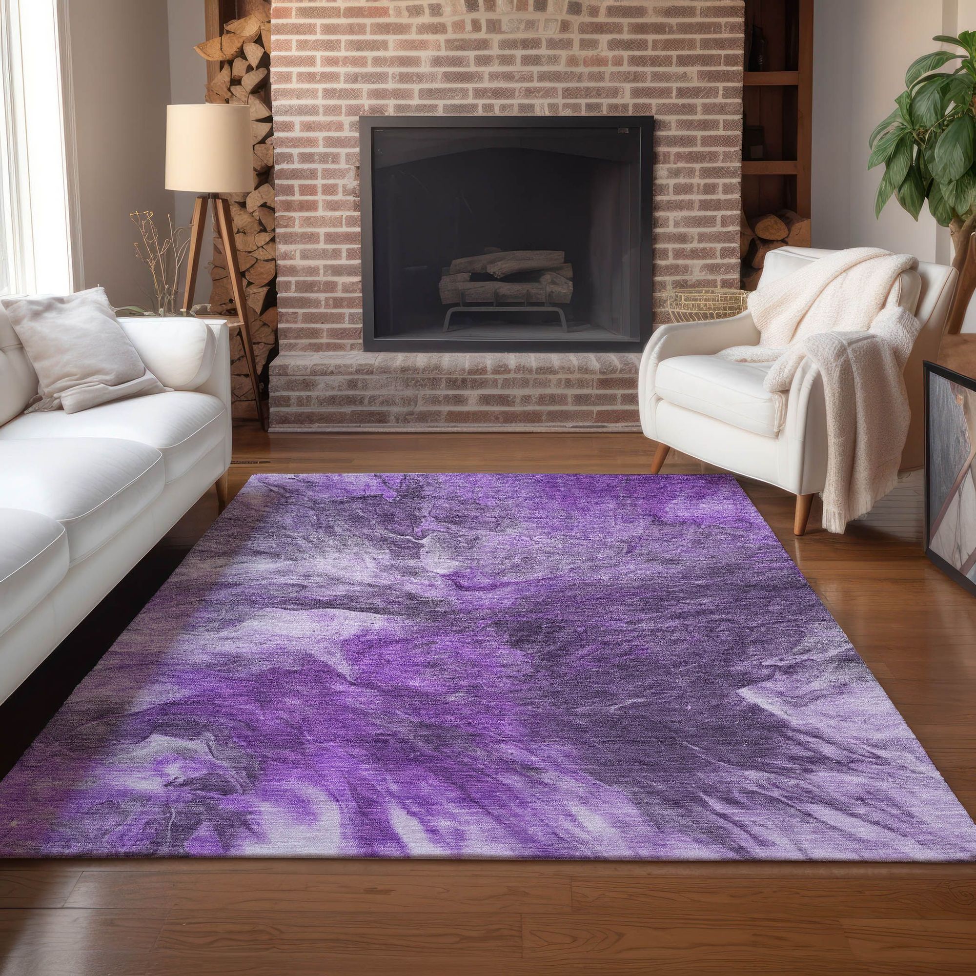 Machine Made ACN641 Purple  Rugs #color_purple 