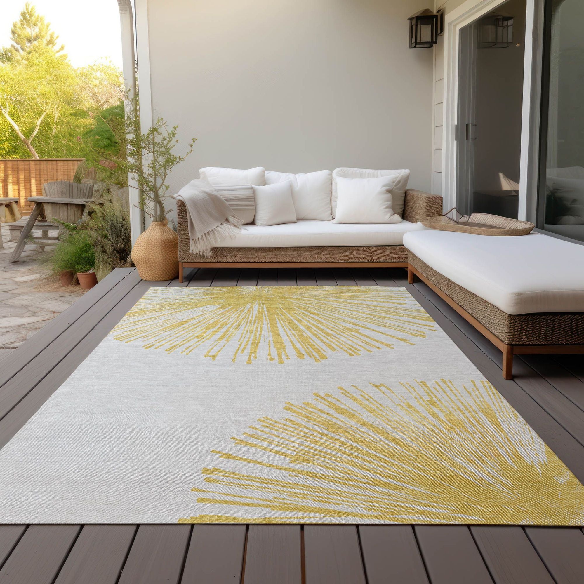 Machine Made ACN642 Gold  Rugs #color_gold 