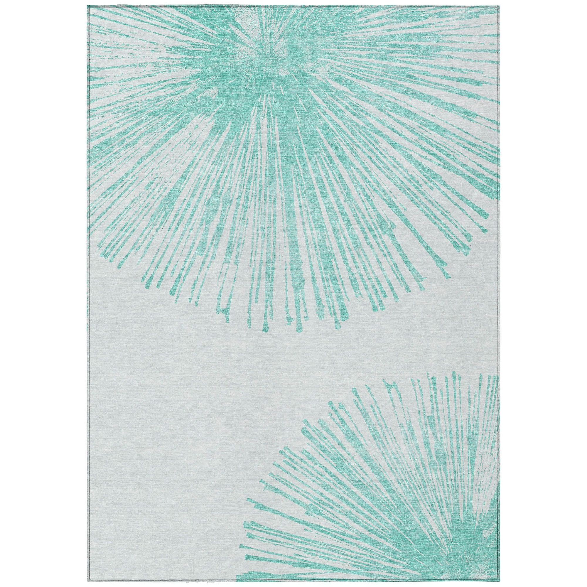 Machine Made ACN642 Teal  Rugs #color_teal 