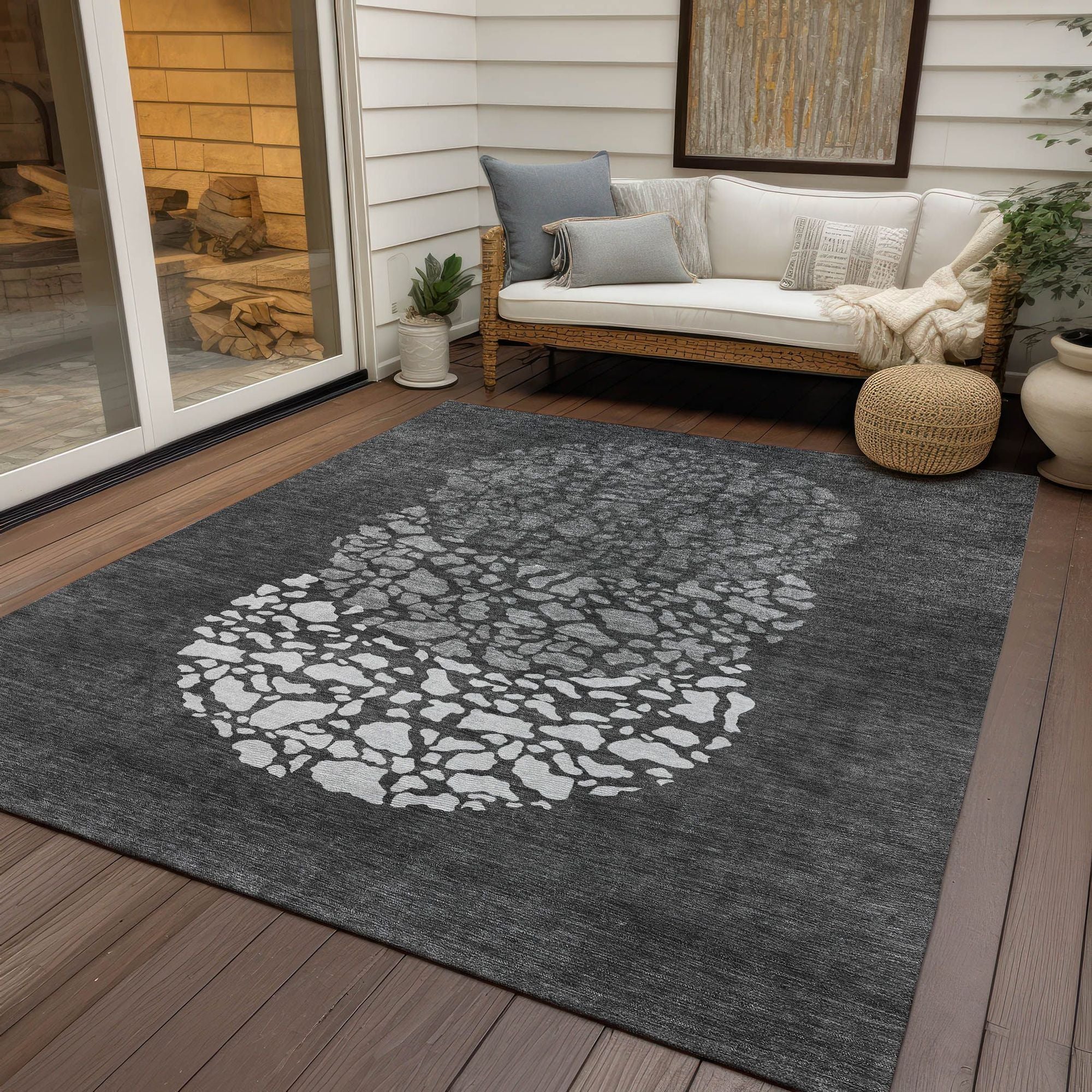 Machine Made ACN643 Charcoal Gray Rugs #color_charcoal gray