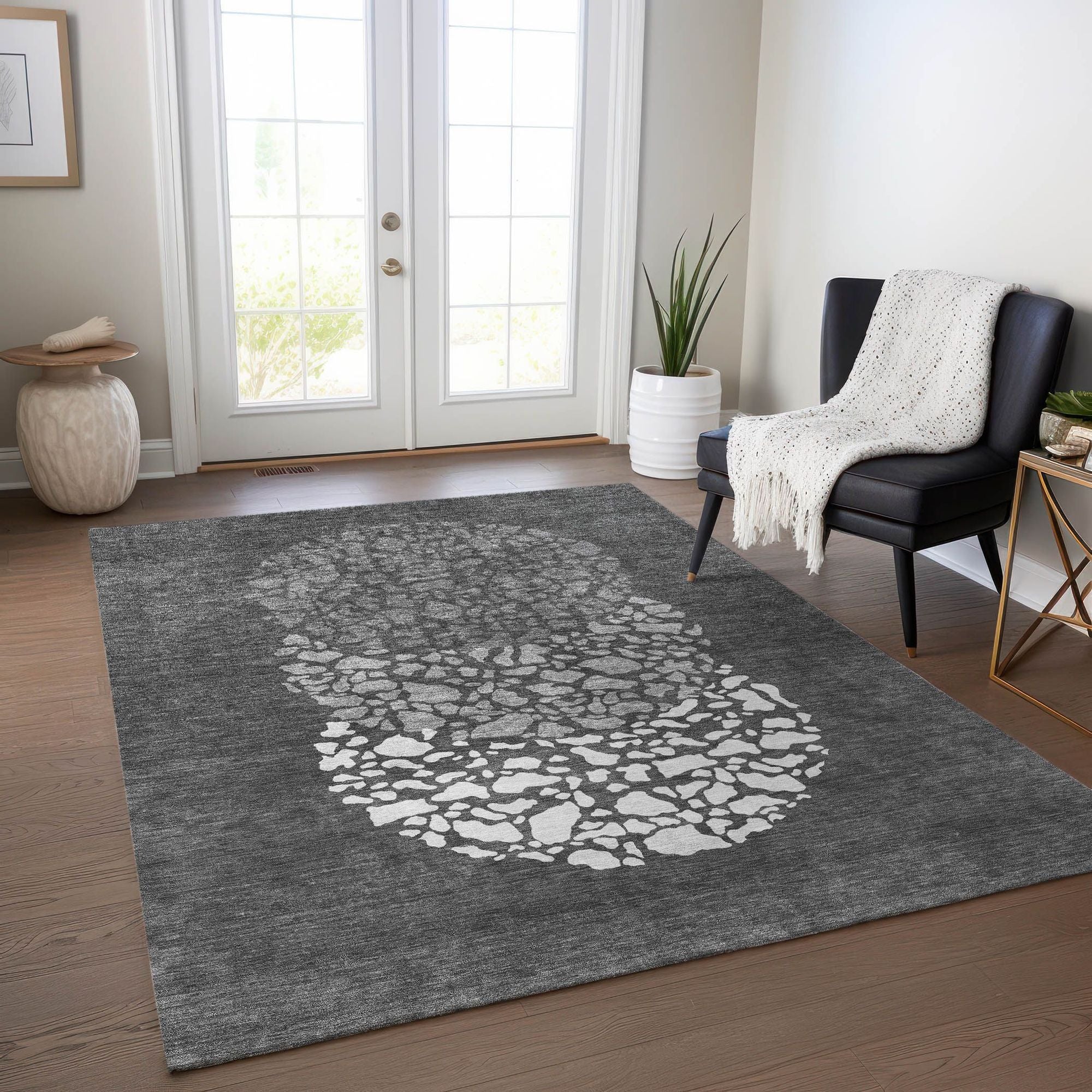 Machine Made ACN643 Charcoal Gray Rugs #color_charcoal gray