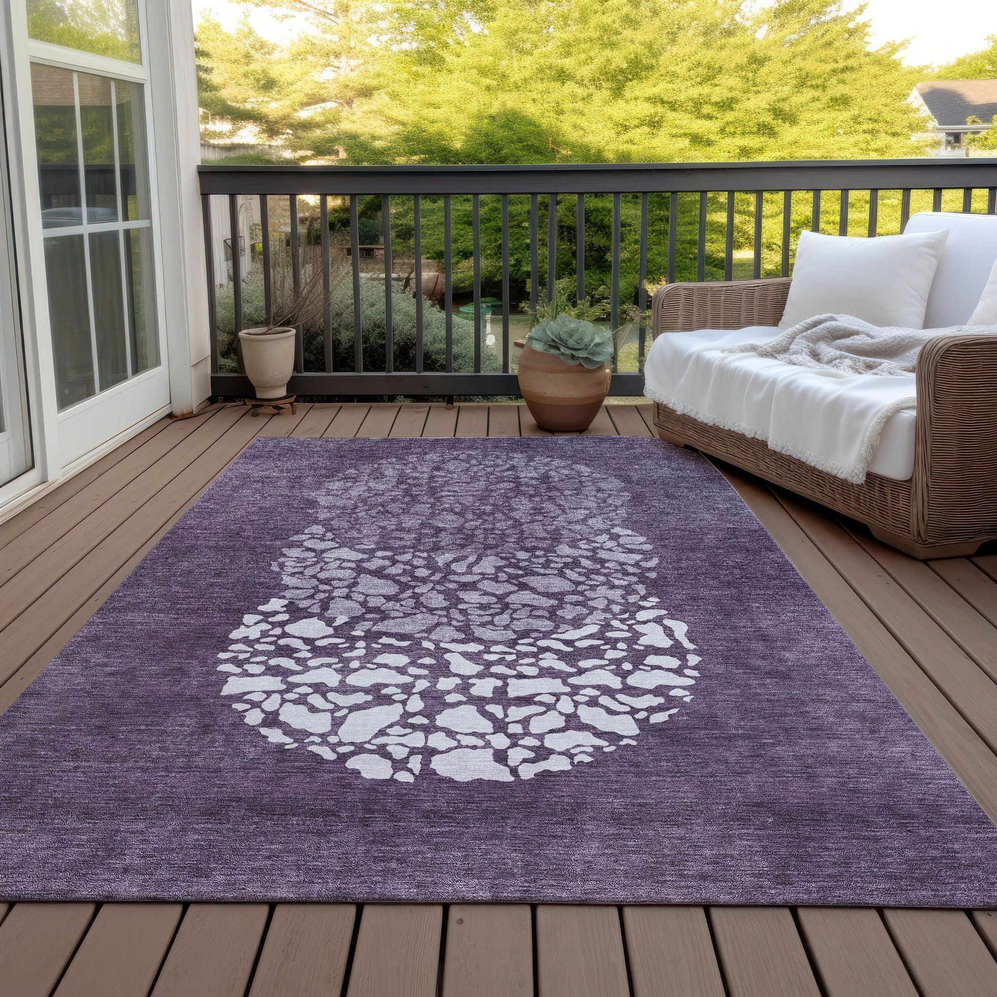 Machine Made ACN643 Eggplant Purple Rugs #color_eggplant purple