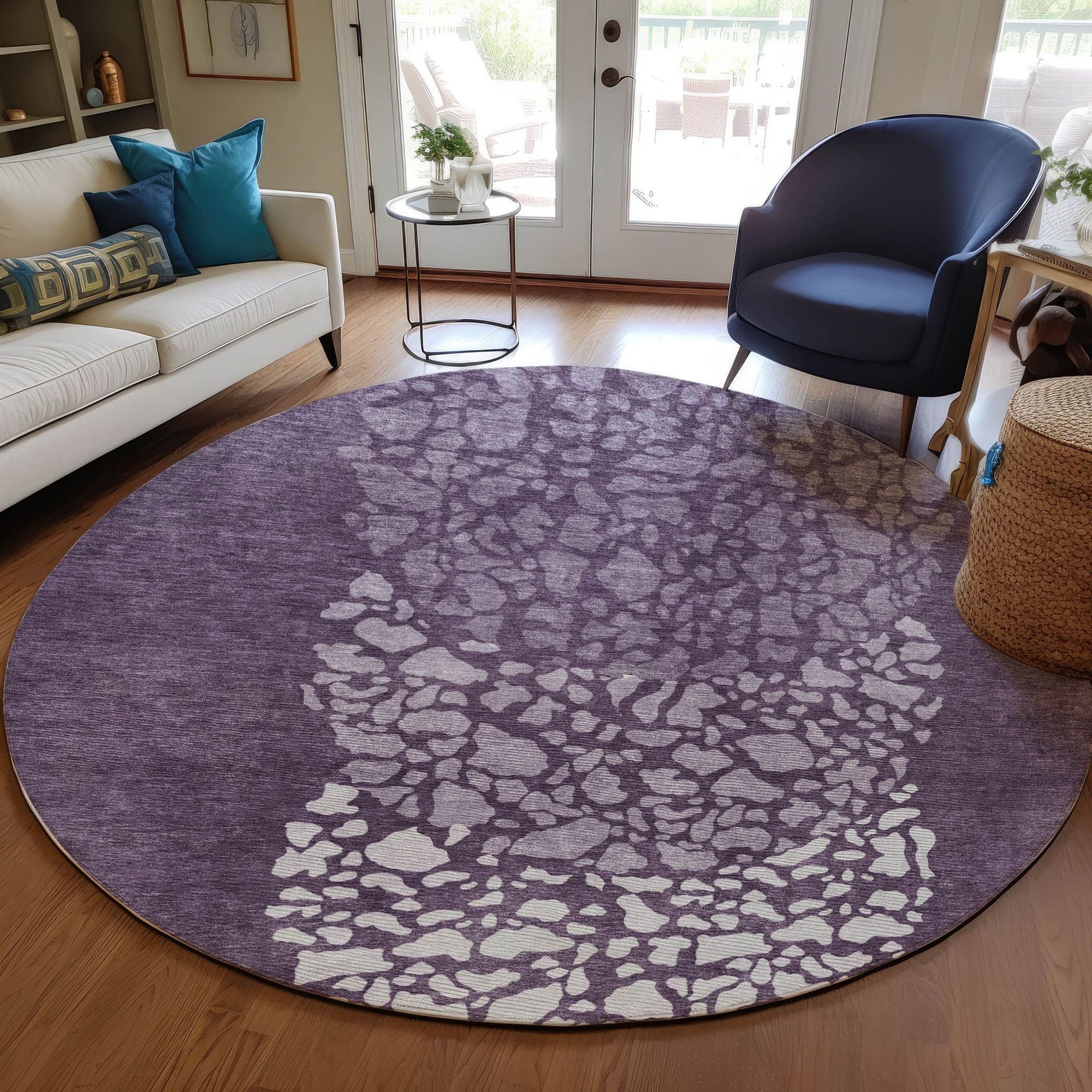 Machine Made ACN643 Eggplant Purple Rugs #color_eggplant purple