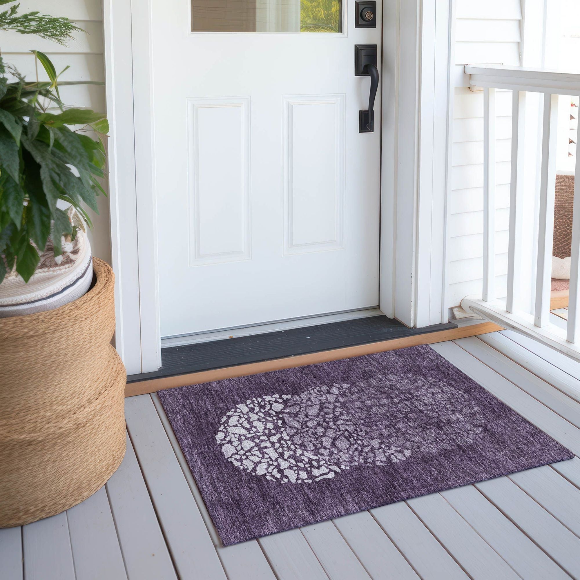 Machine Made ACN643 Eggplant Purple Rugs #color_eggplant purple