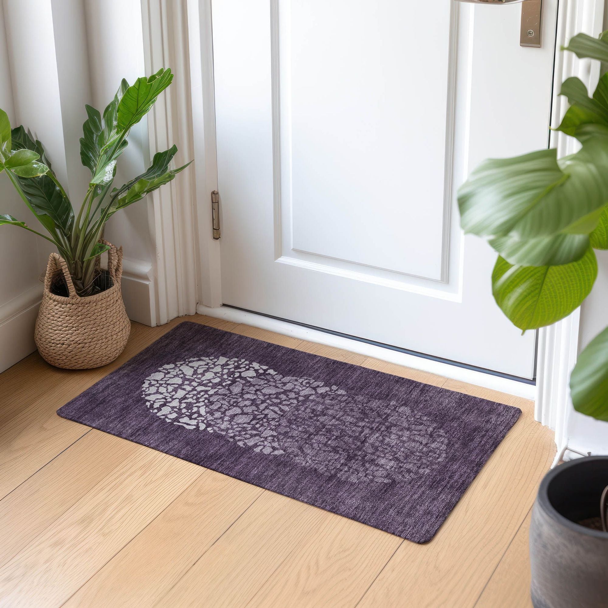 Machine Made ACN643 Eggplant Purple Rugs #color_eggplant purple