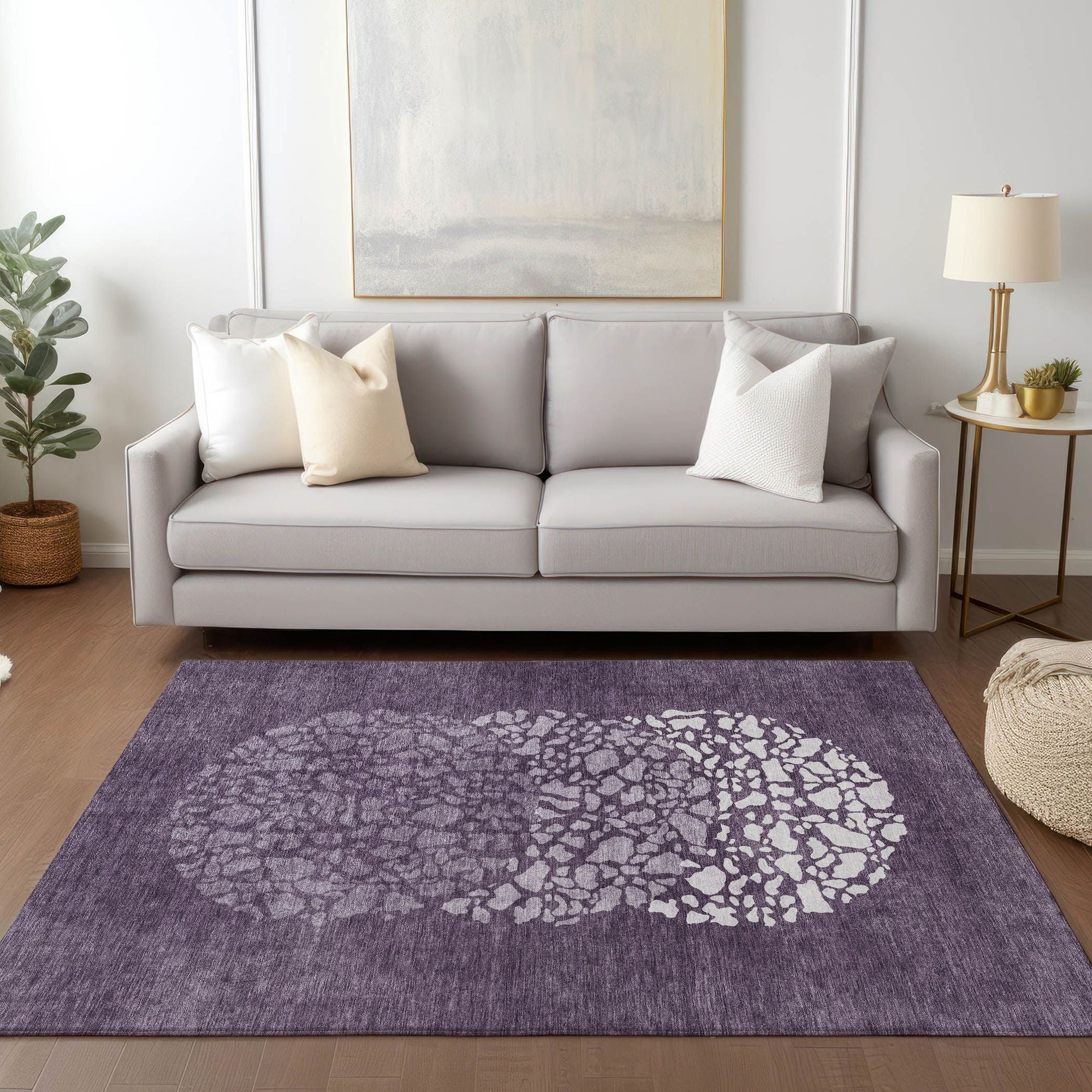 Machine Made ACN643 Eggplant Purple Rugs #color_eggplant purple