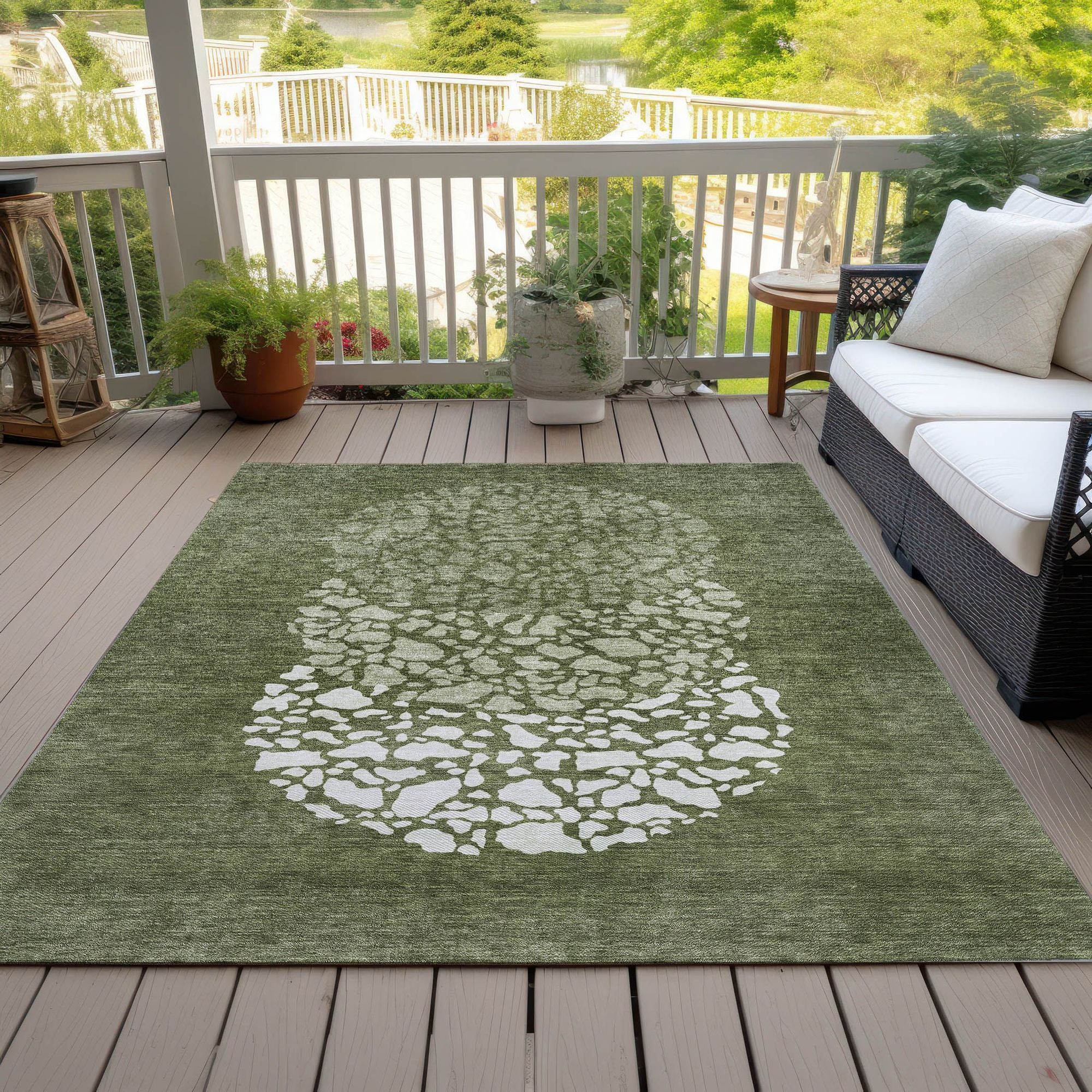 Machine Made ACN643 Olive Green Rugs #color_olive green