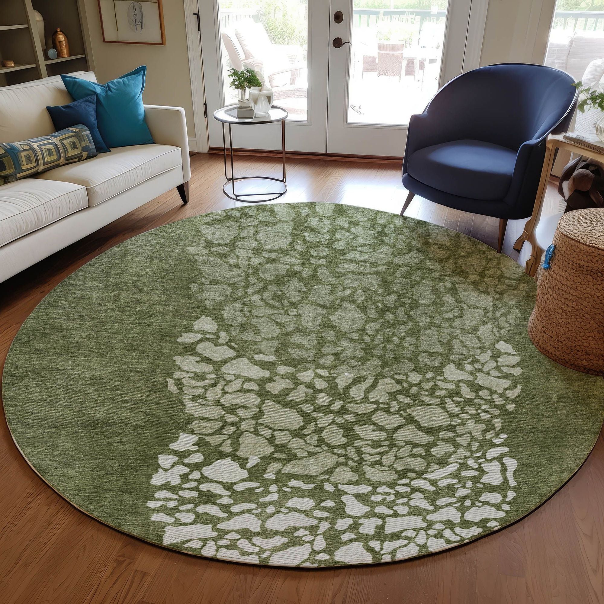 Machine Made ACN643 Olive Green Rugs #color_olive green