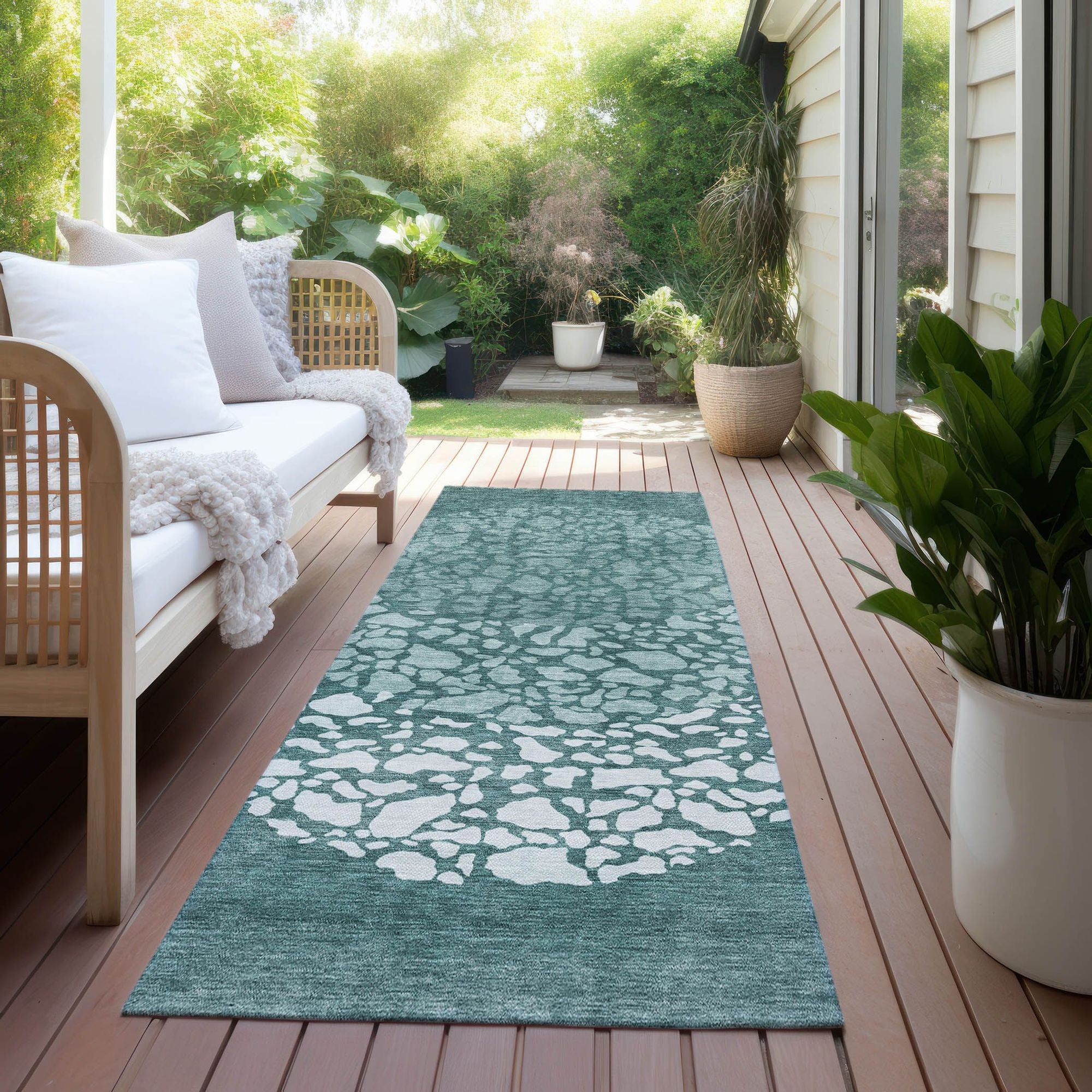 Machine Made ACN643 Teal  Rugs #color_teal 