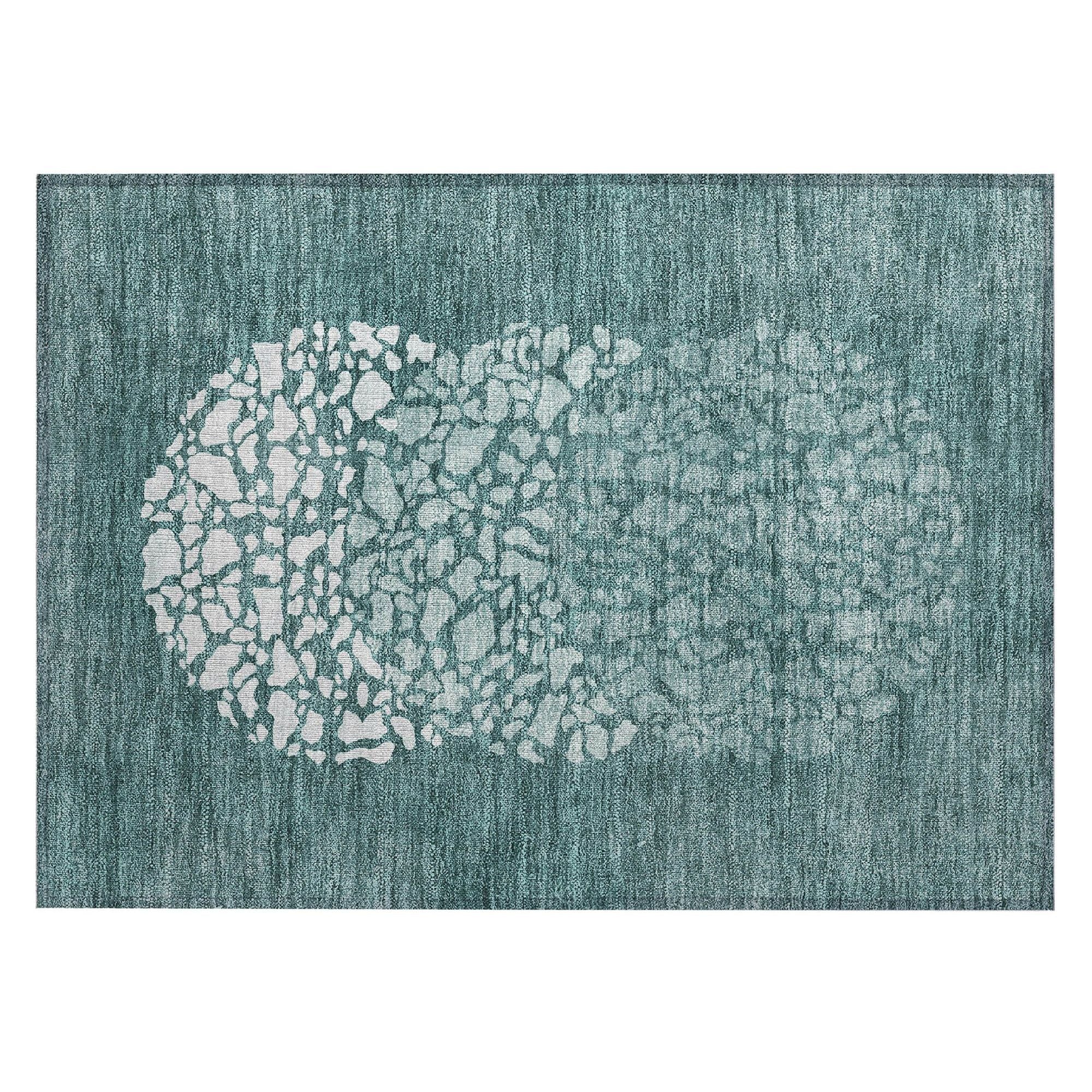 Machine Made ACN643 Teal  Rugs #color_teal 