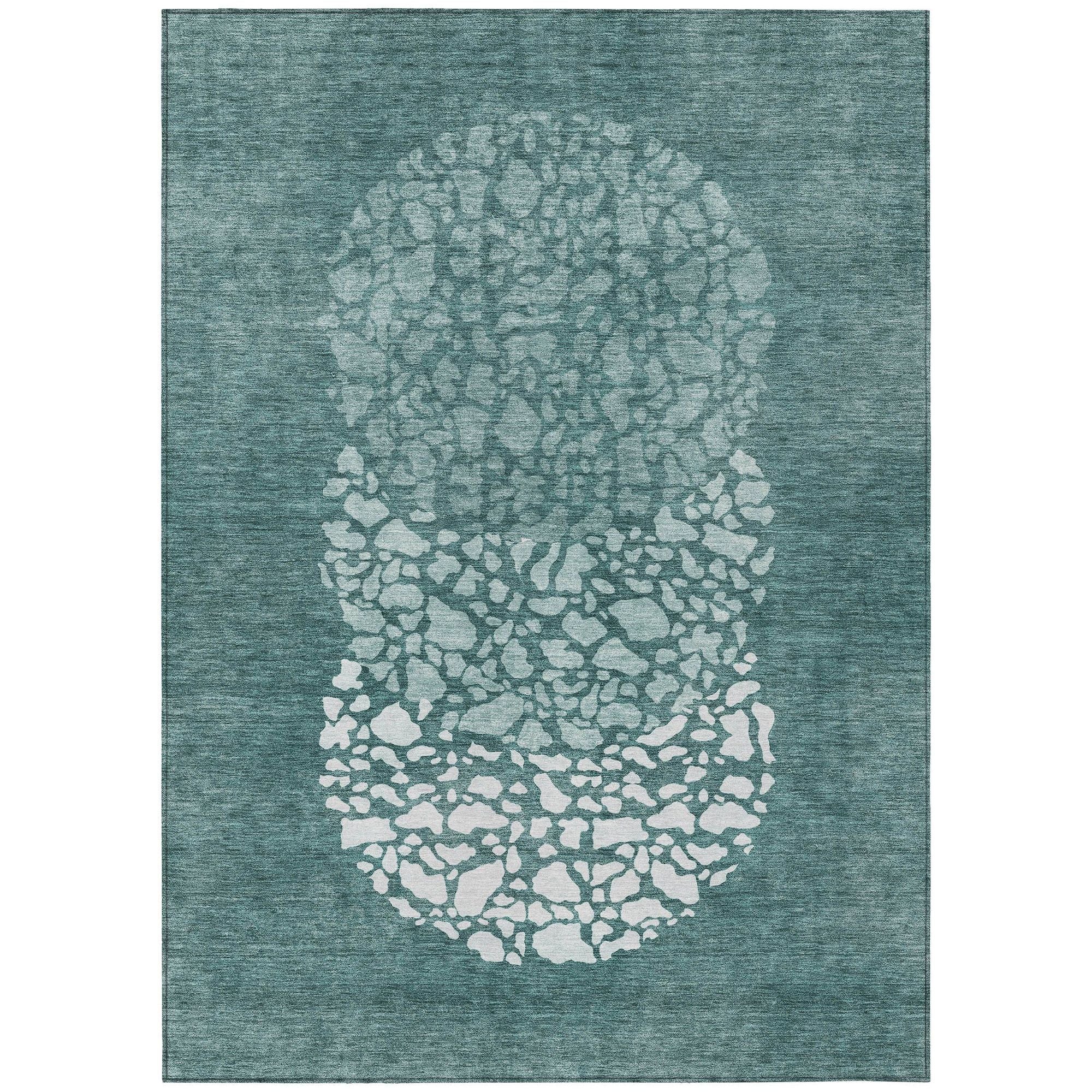 Machine Made ACN643 Teal  Rugs #color_teal 