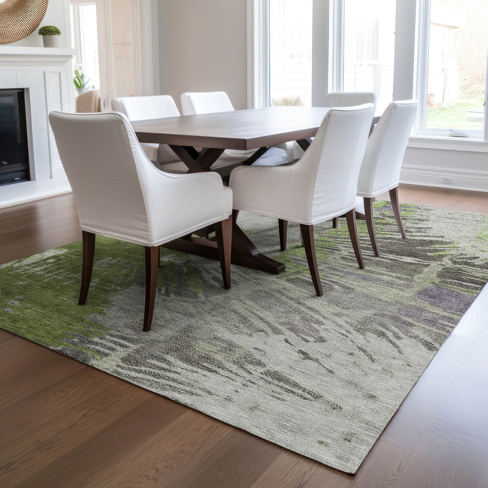 Machine Made ACN645 Olive Green Rugs #color_olive green