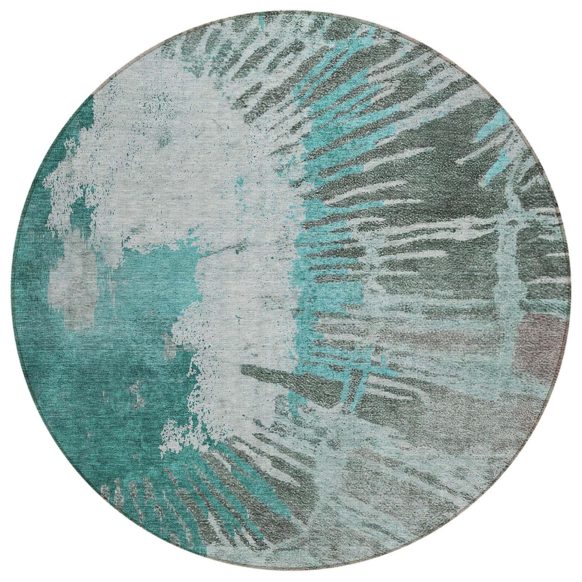 Machine Made ACN645 Teal  Rugs #color_teal 