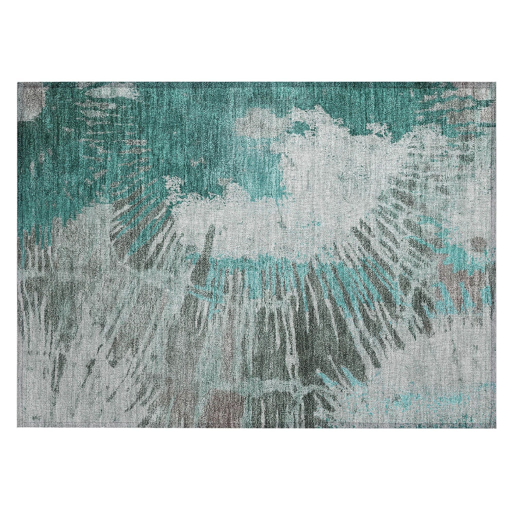 Machine Made ACN645 Teal  Rugs #color_teal 