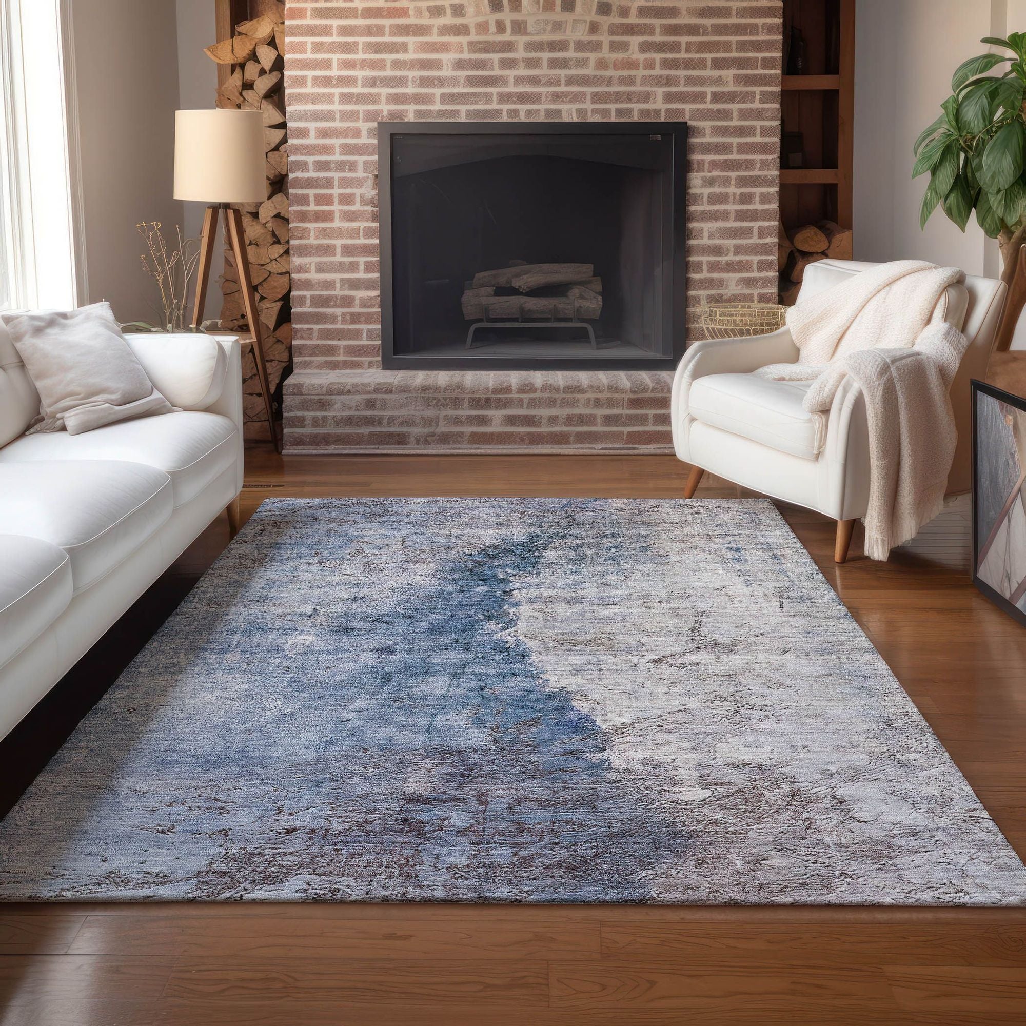 Machine Made ACN646 Blue  Rugs #color_blue 