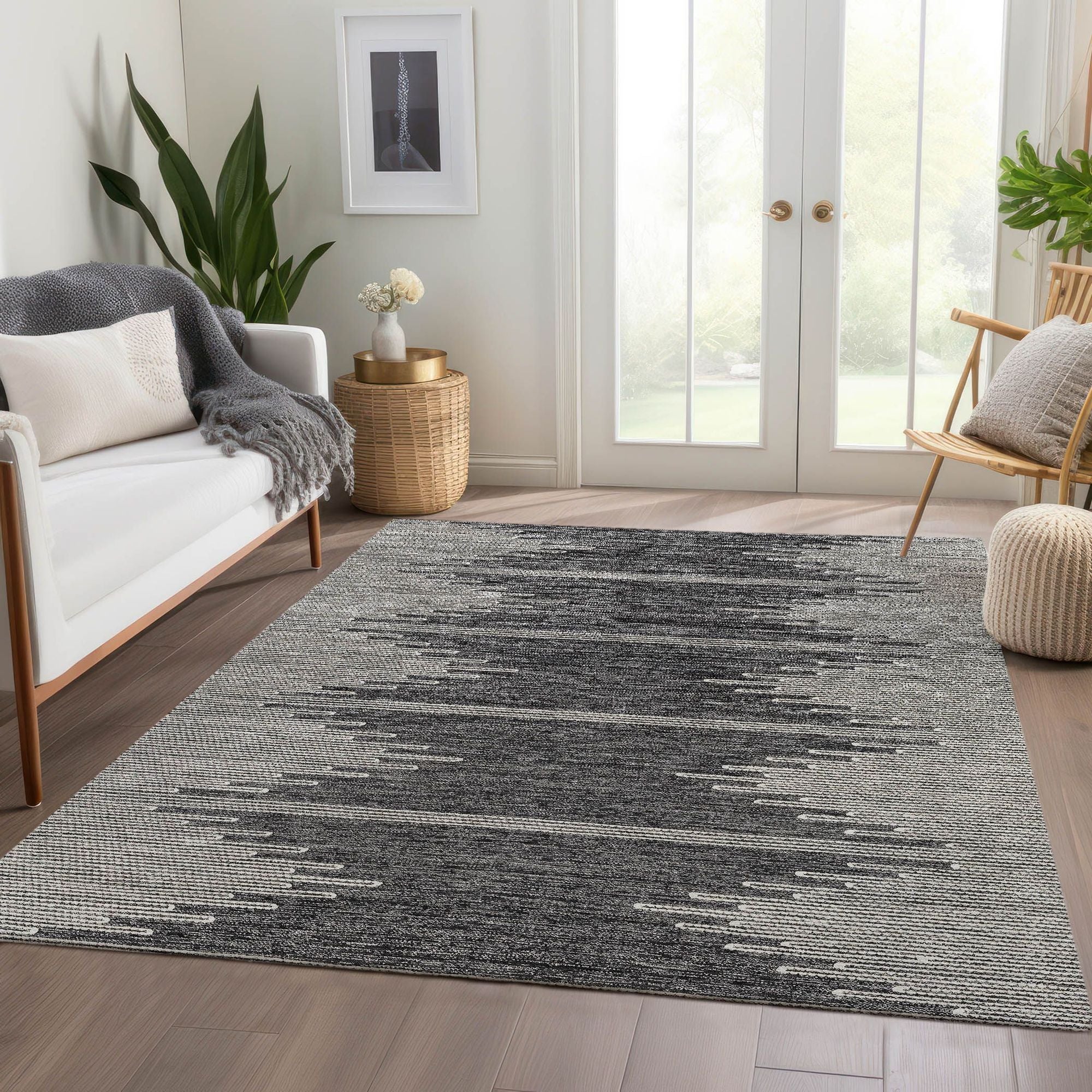 Machine Made ACN647 Charcoal Gray Rugs #color_charcoal gray