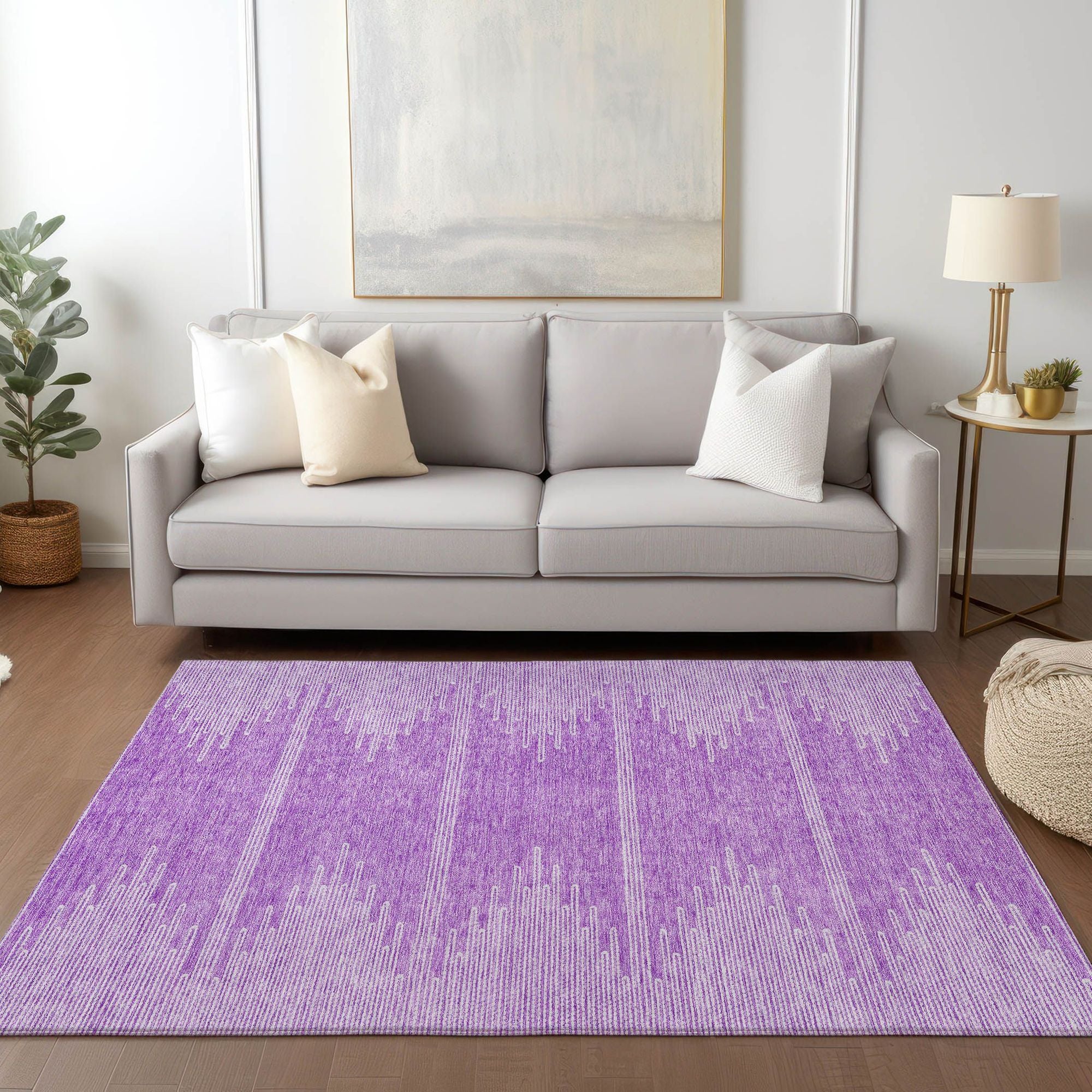 Machine Made ACN647 Lavender Purple Rugs #color_lavender purple