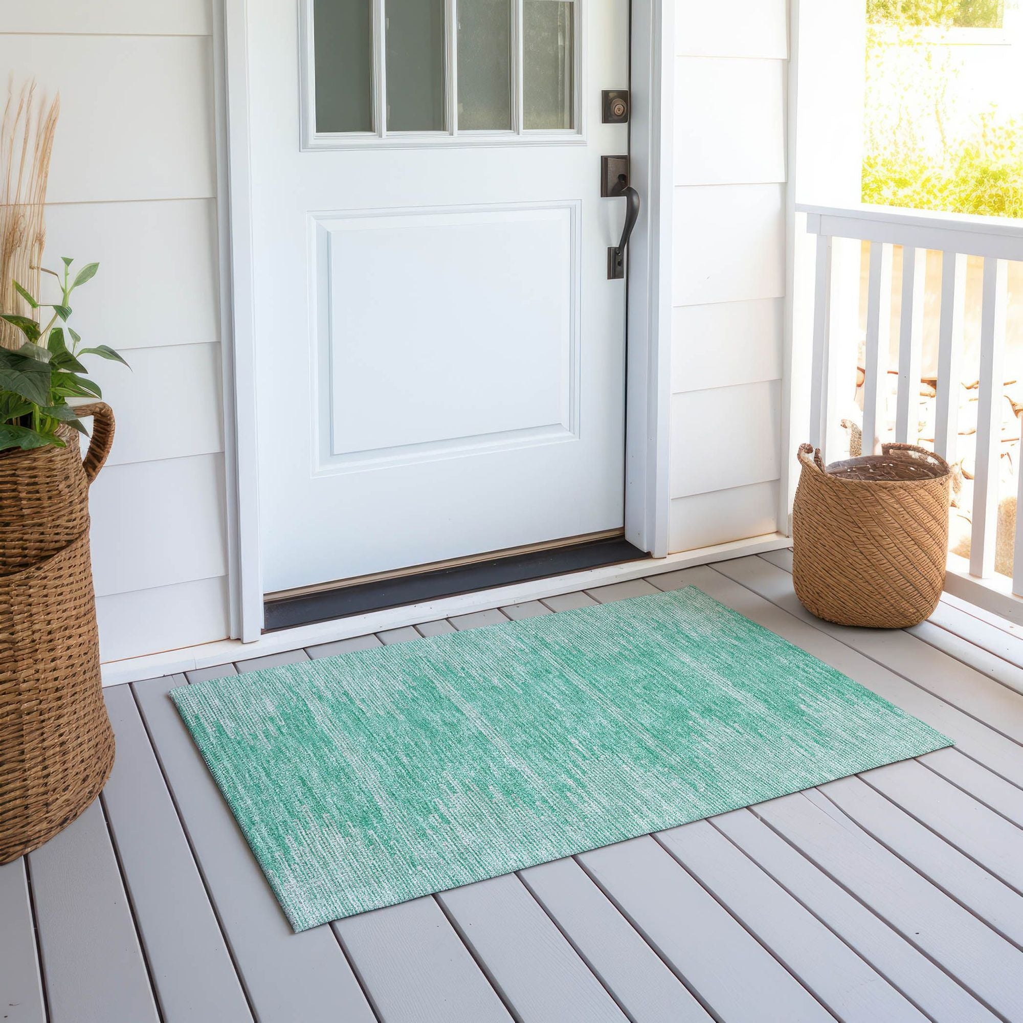 Machine Made ACN647 Teal  Rugs #color_teal 