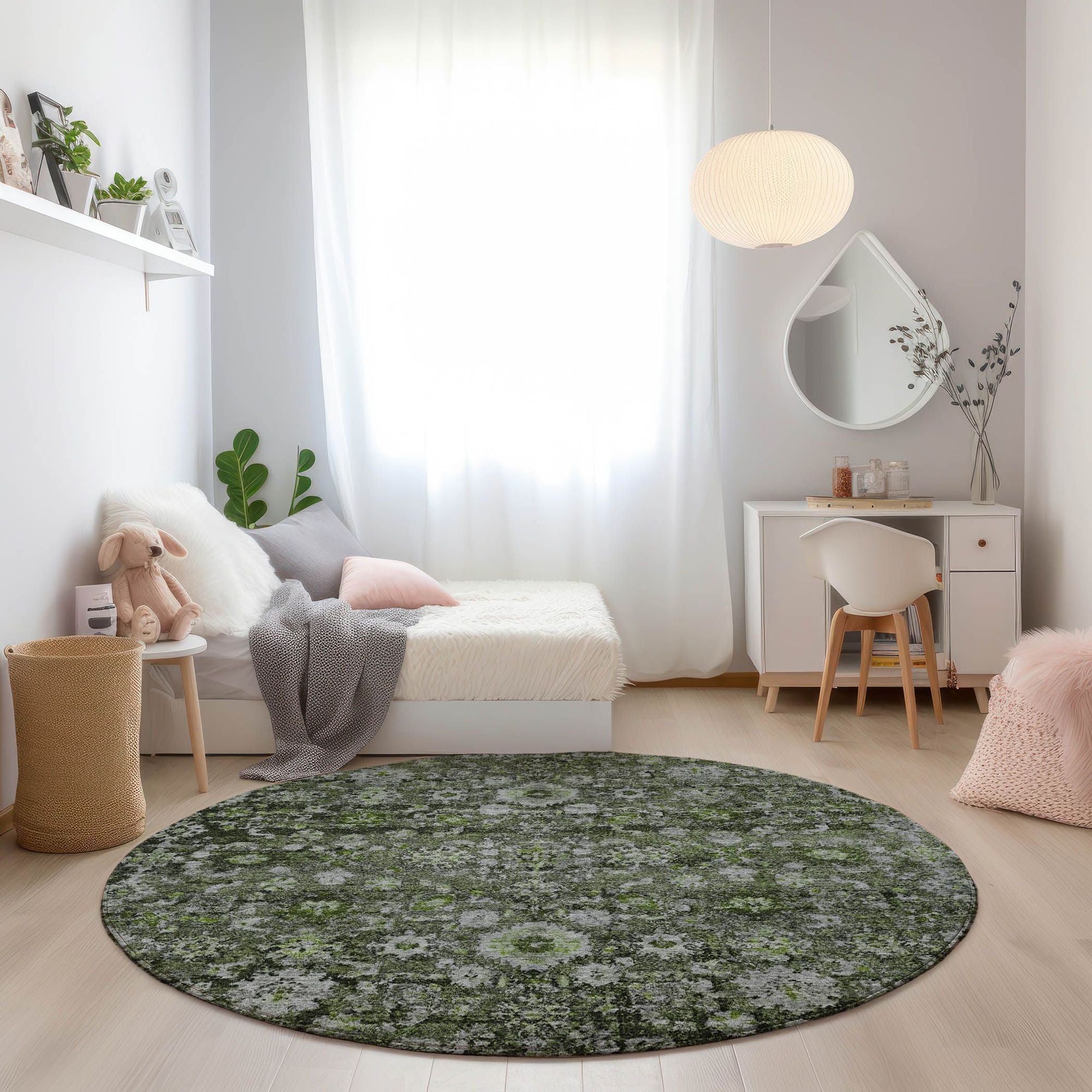 Machine Made ACN651 Green  Rugs #color_green 