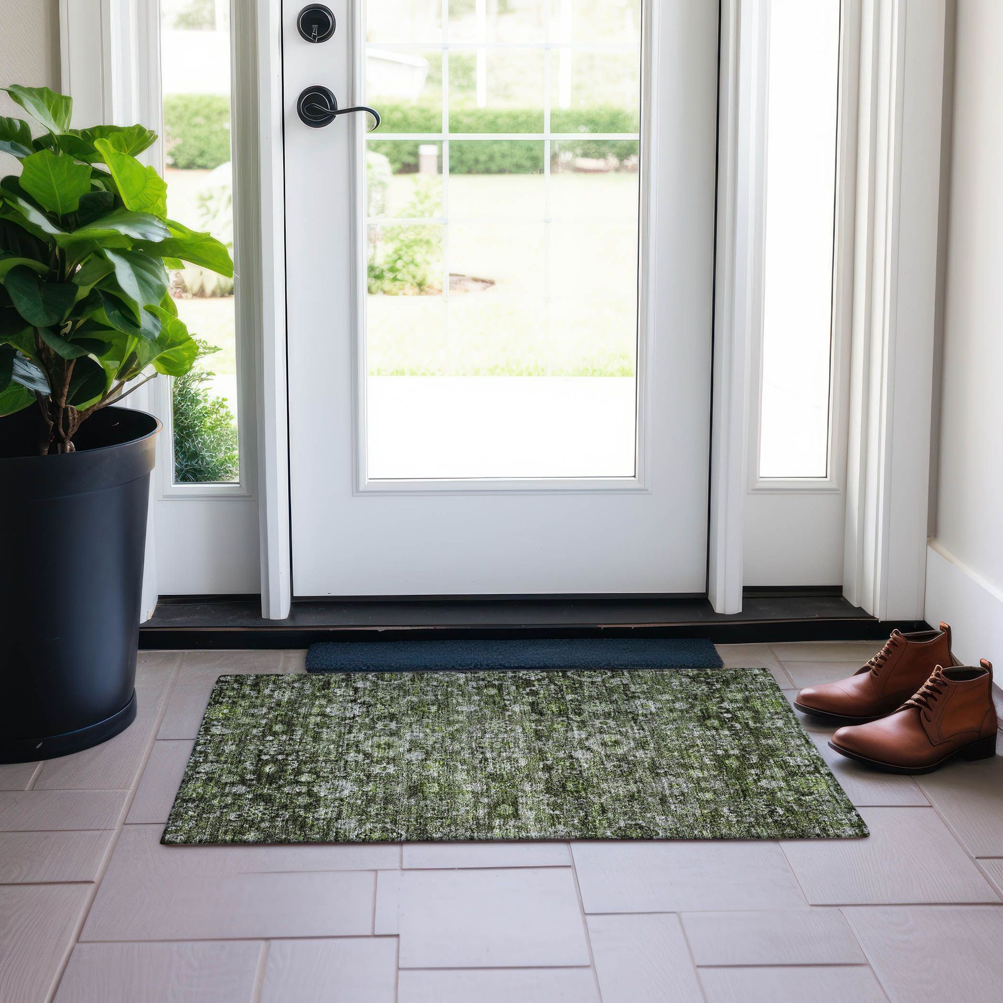 Machine Made ACN651 Green  Rugs #color_green 