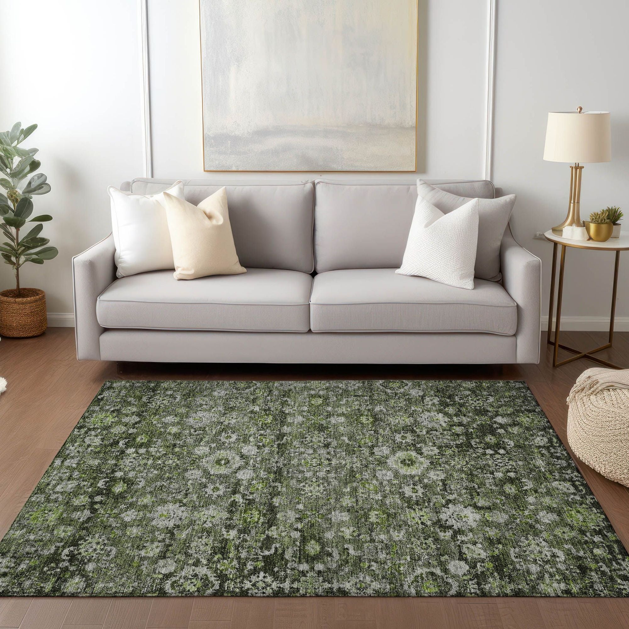 Machine Made ACN651 Green  Rugs #color_green 