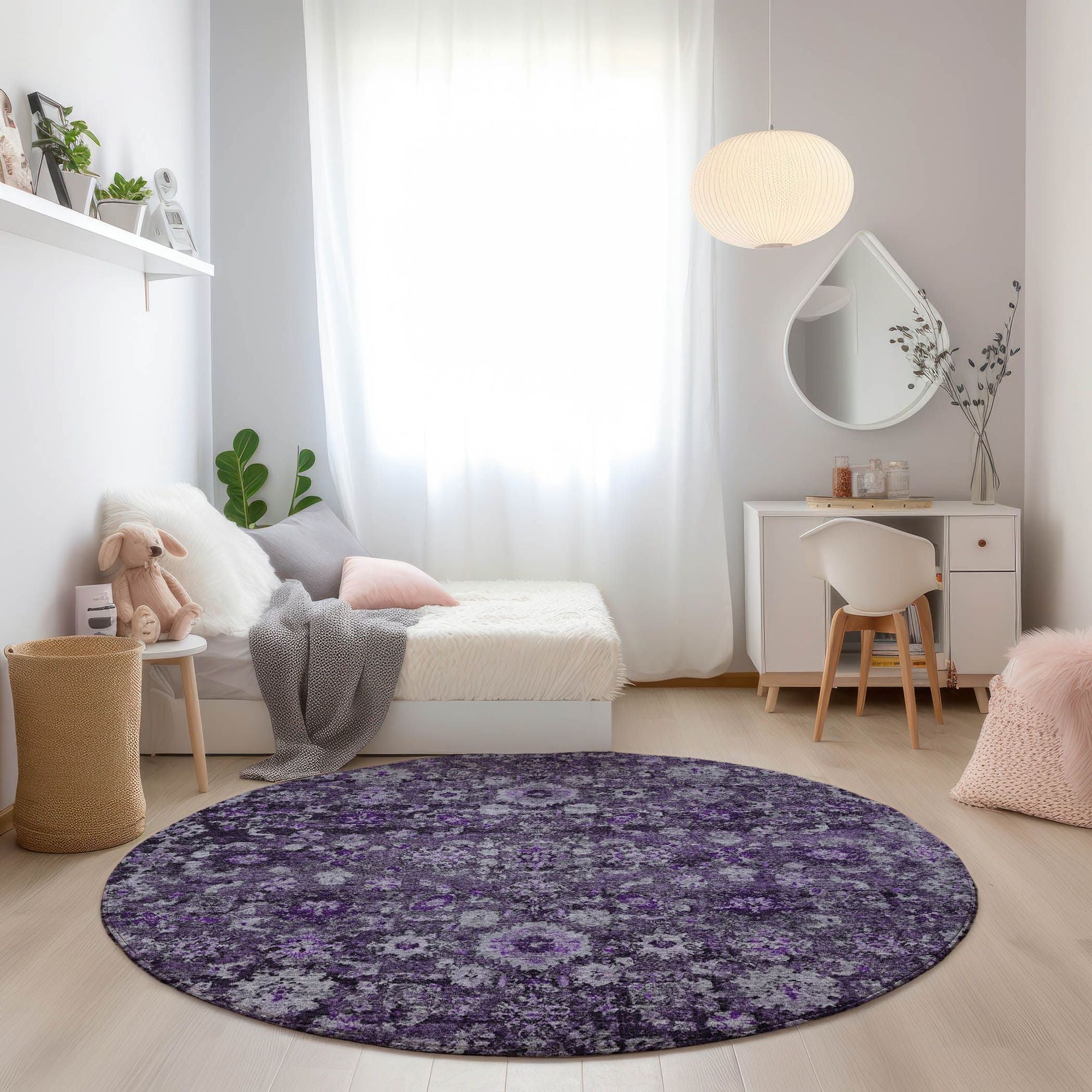 Machine Made ACN651 Purple  Rugs #color_purple 