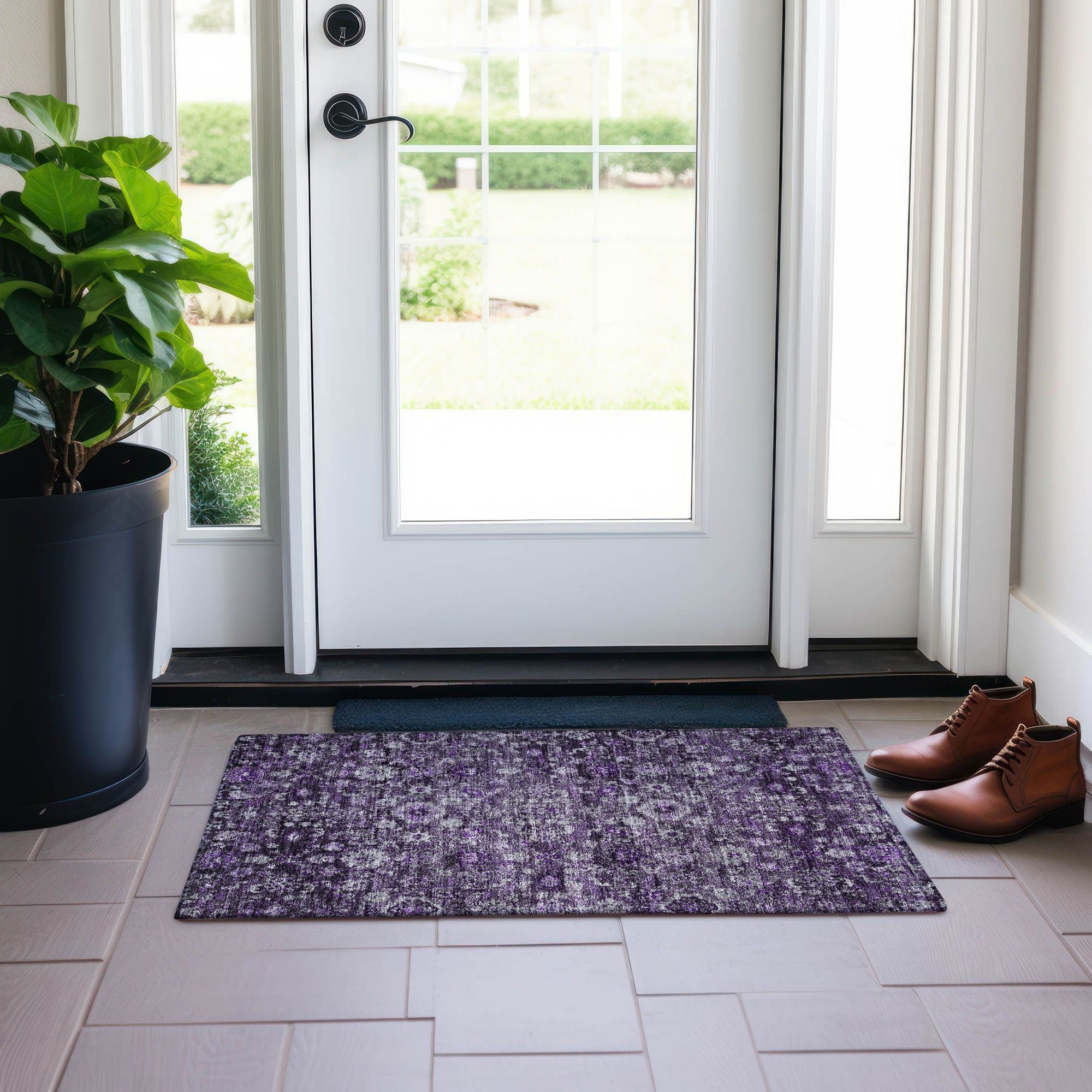 Machine Made ACN651 Purple  Rugs #color_purple 