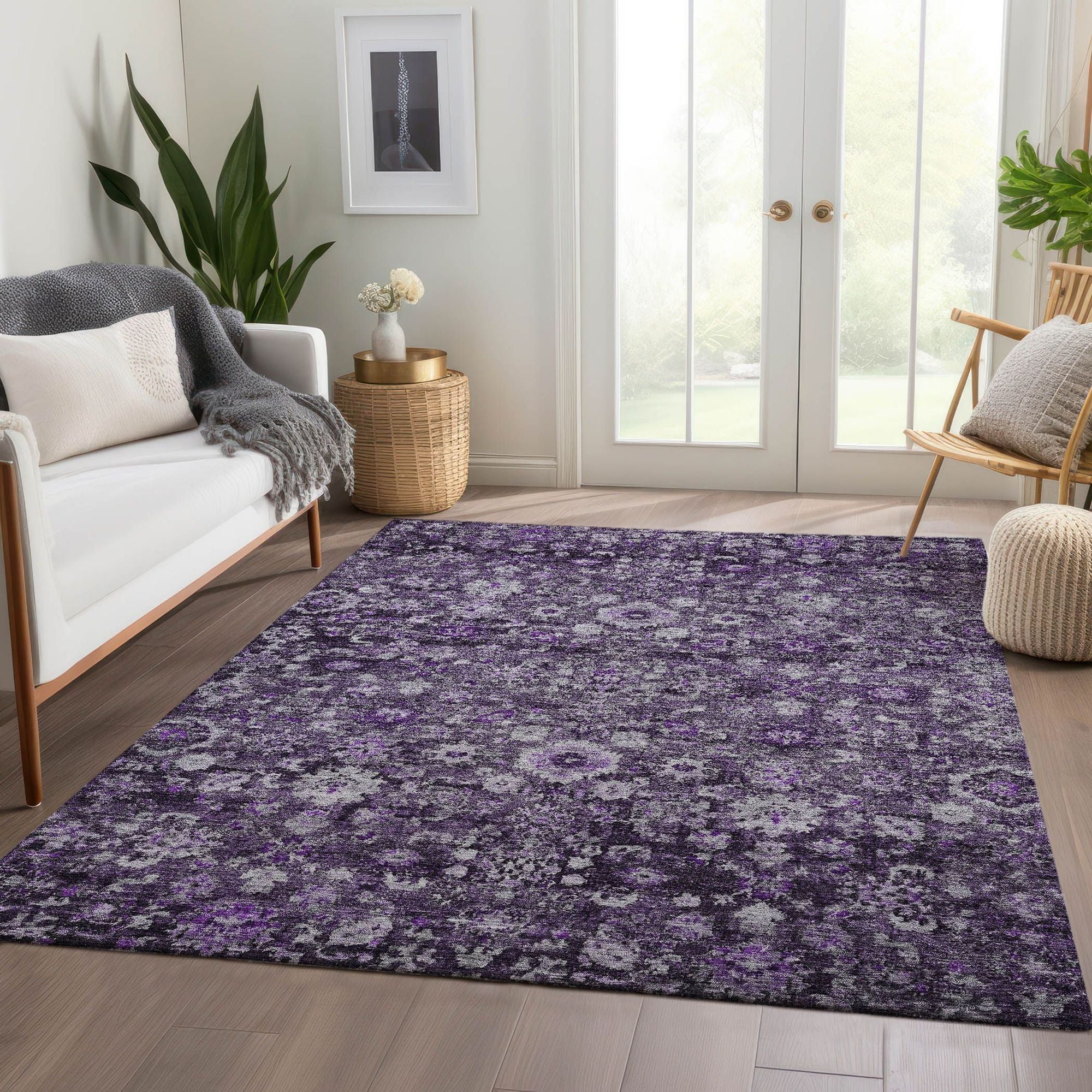 Machine Made ACN651 Purple  Rugs #color_purple 