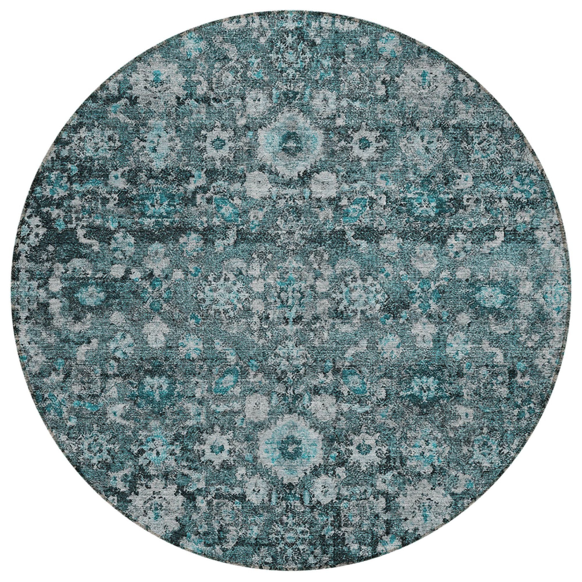 Machine Made ACN651 Teal  Rugs #color_teal 