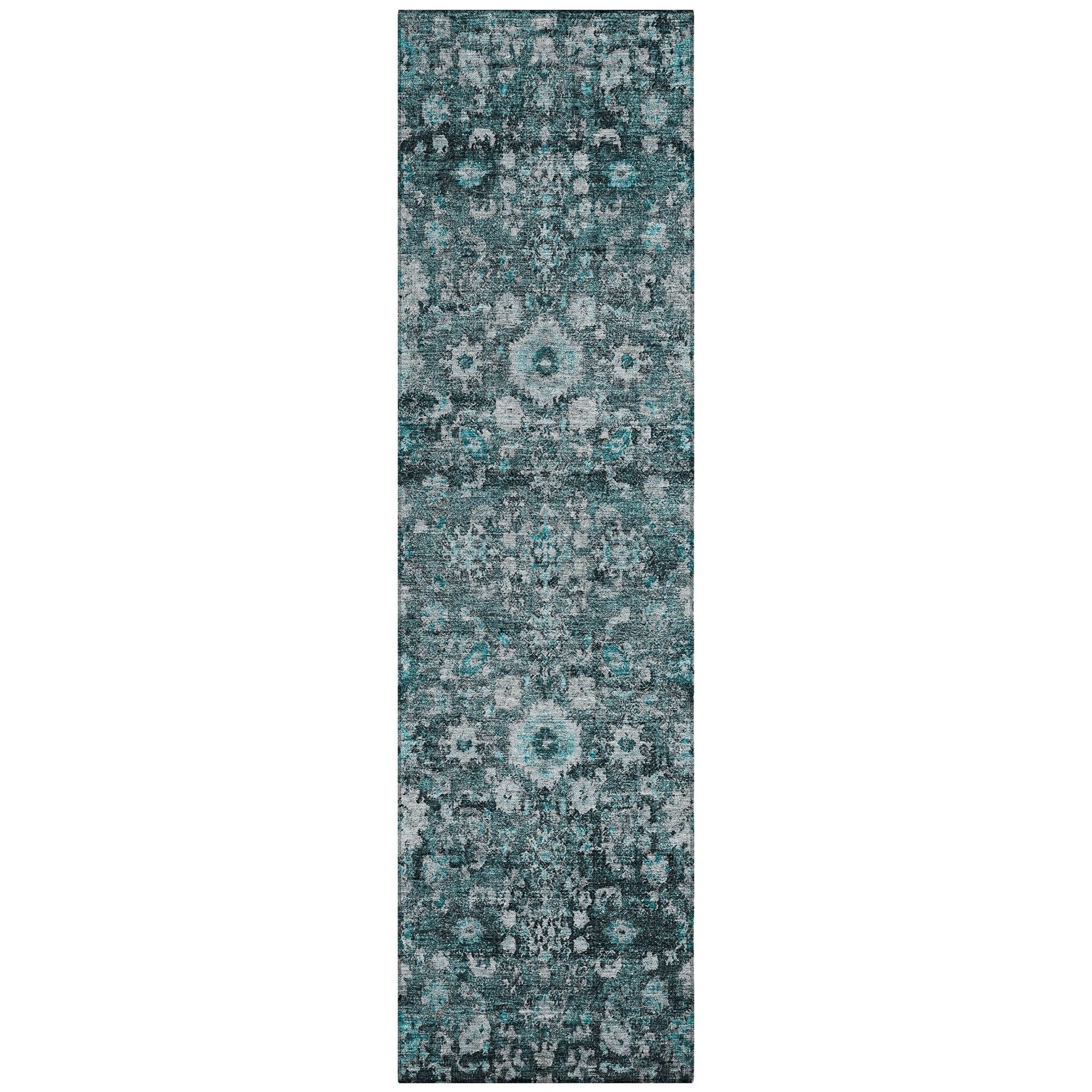 Machine Made ACN651 Teal  Rugs #color_teal 