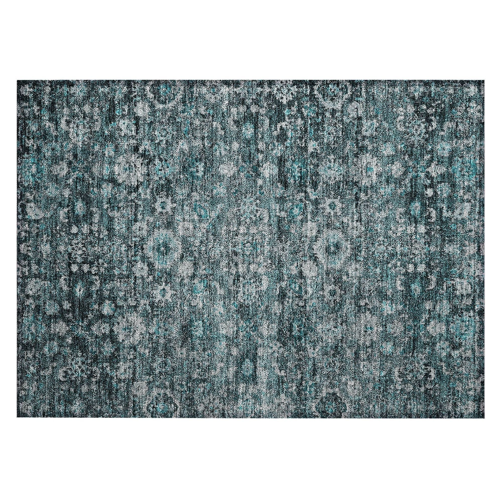 Machine Made ACN651 Teal  Rugs #color_teal 