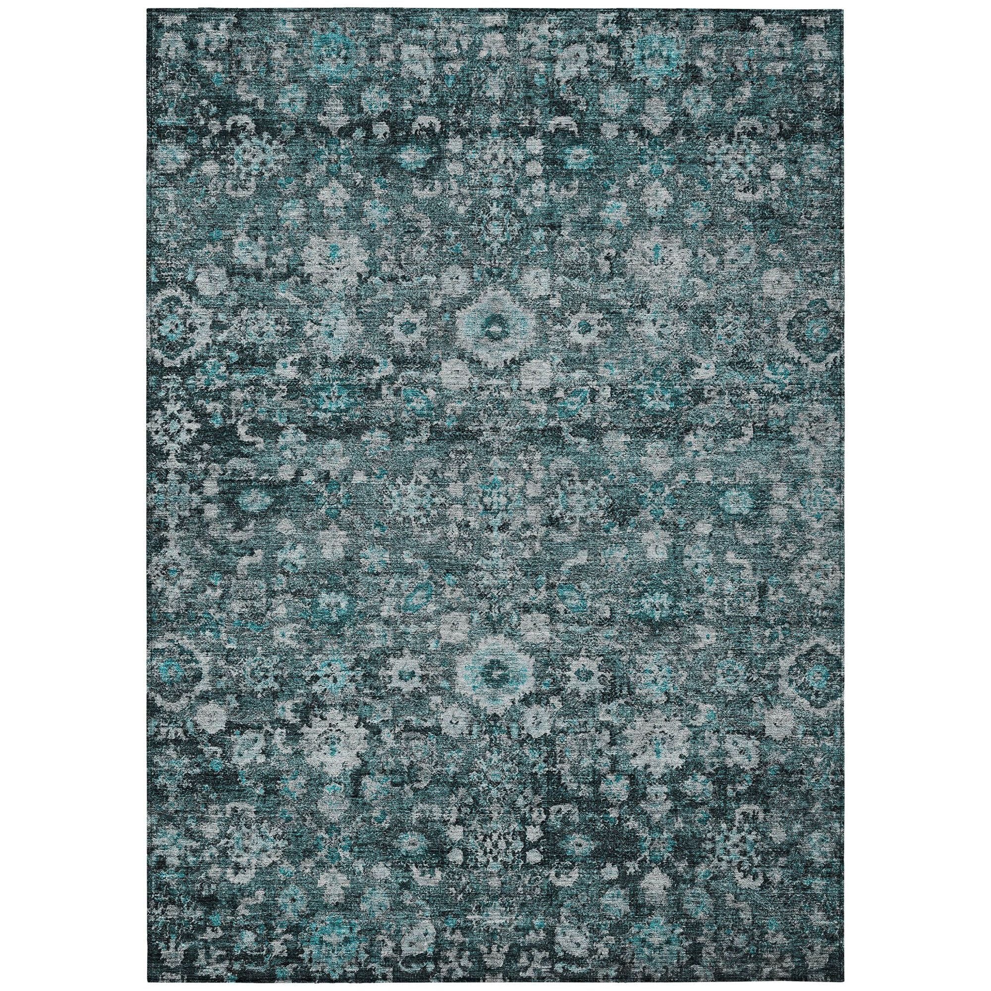 Machine Made ACN651 Teal  Rugs #color_teal 